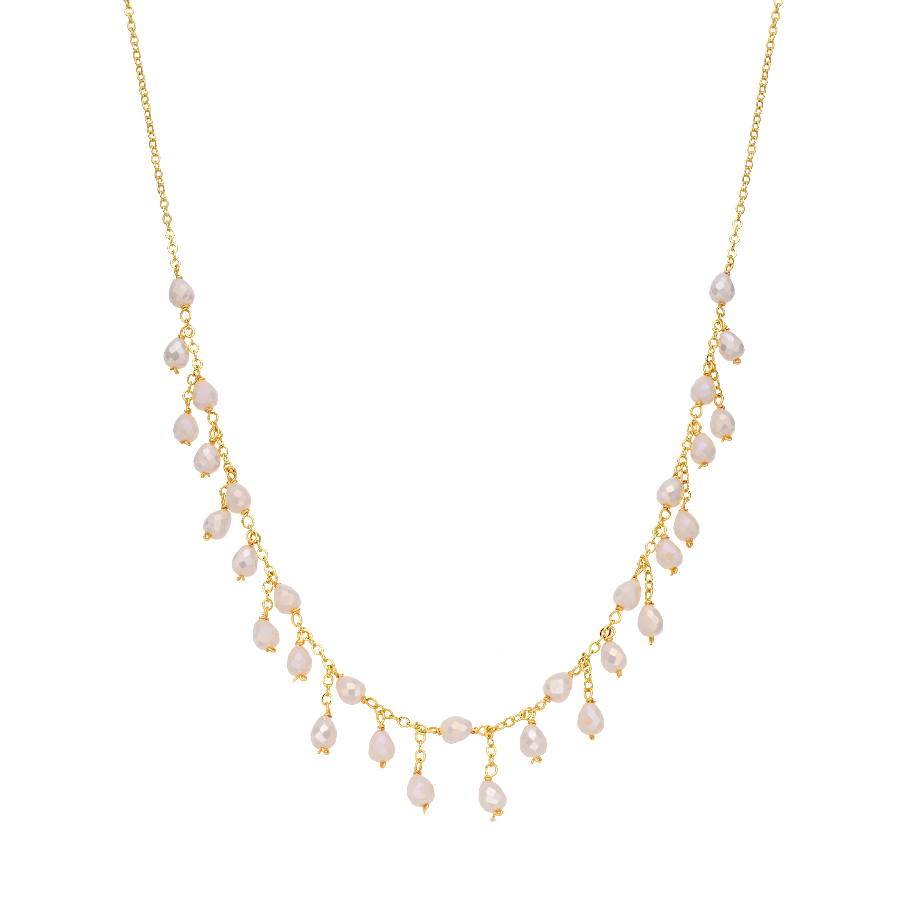 Collier en cristal blanc finition or jaune 18k - Fyre