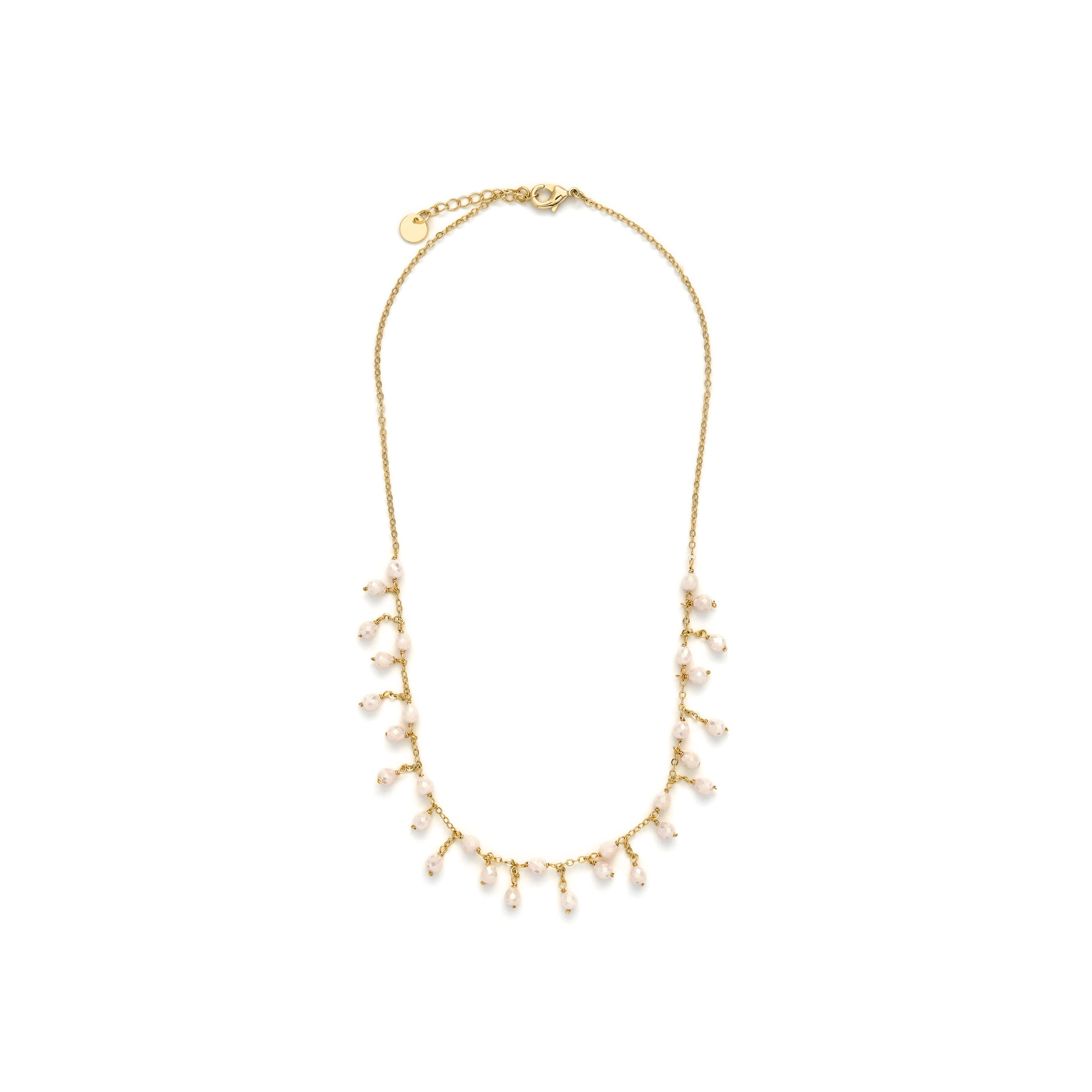 Collier en cristal blanc finition or jaune 18k - Fyre