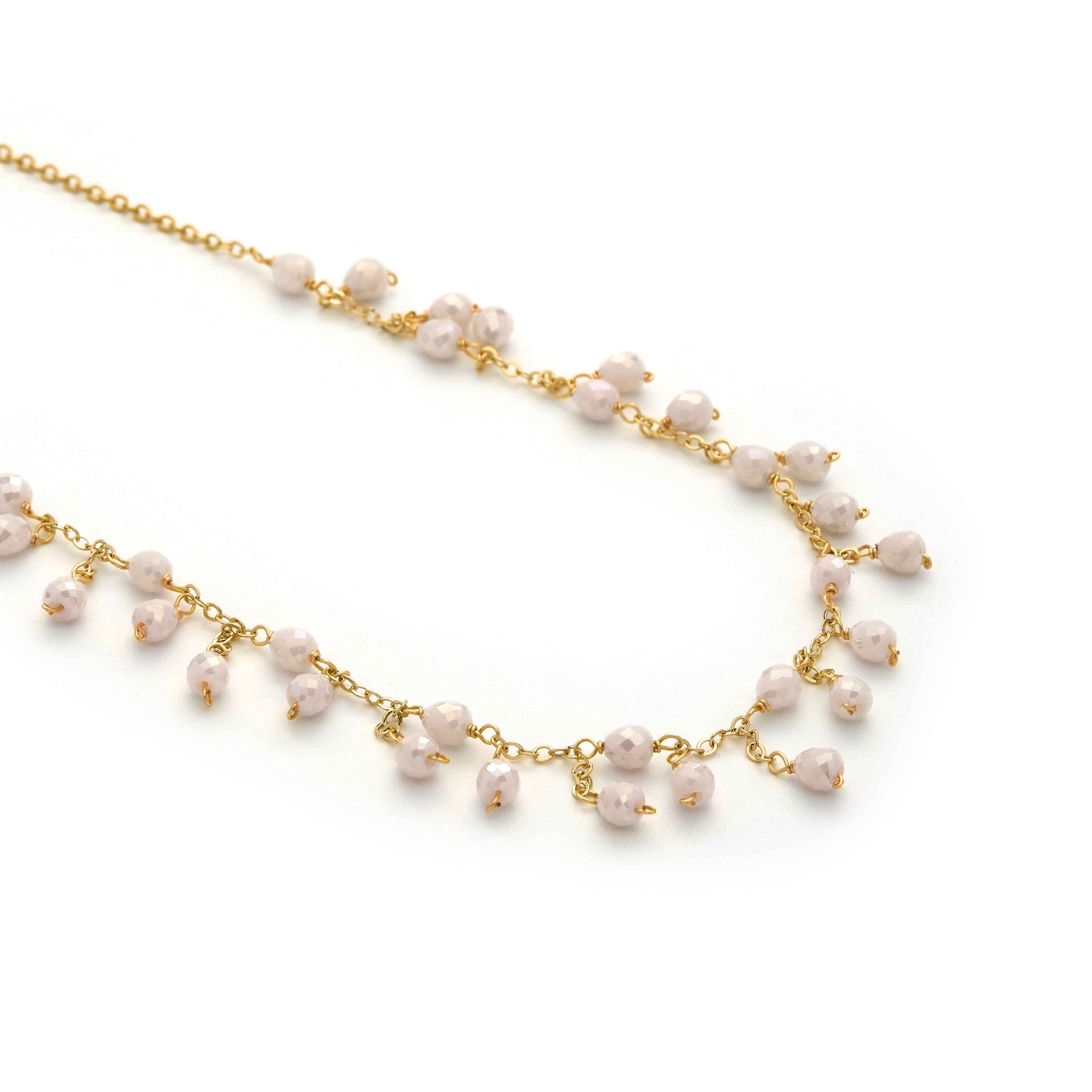 Collier en cristal blanc finition or jaune 18k - Fyre