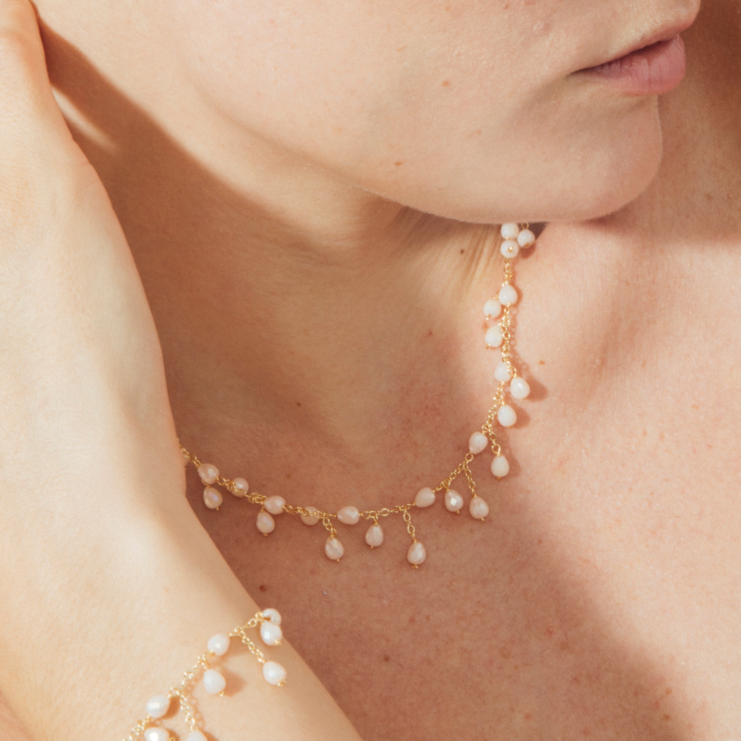Collier en cristal blanc finition or jaune 18k - Fyre