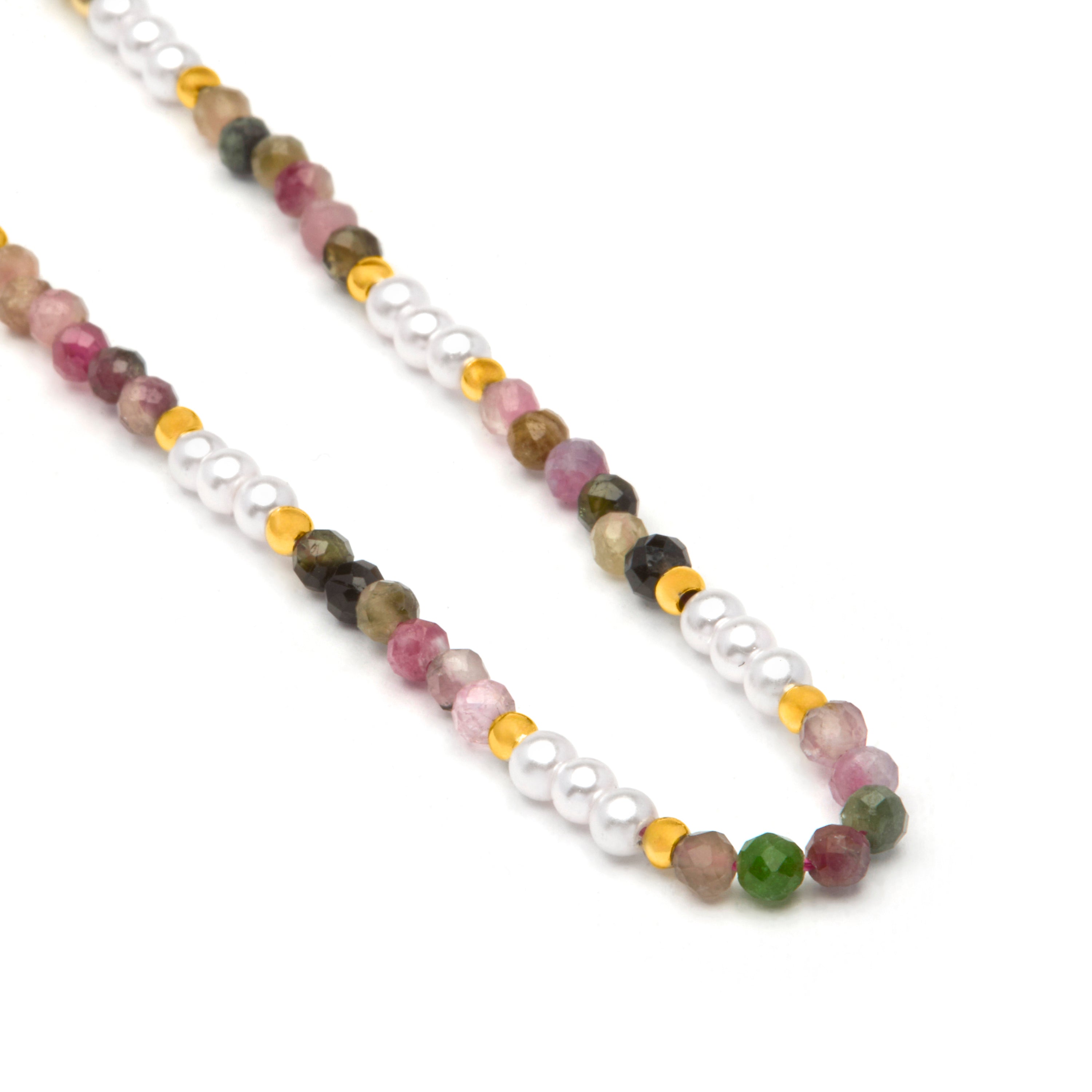 Collare di Tormalina Multicolore finitura in oro giallo 18k - Sury
