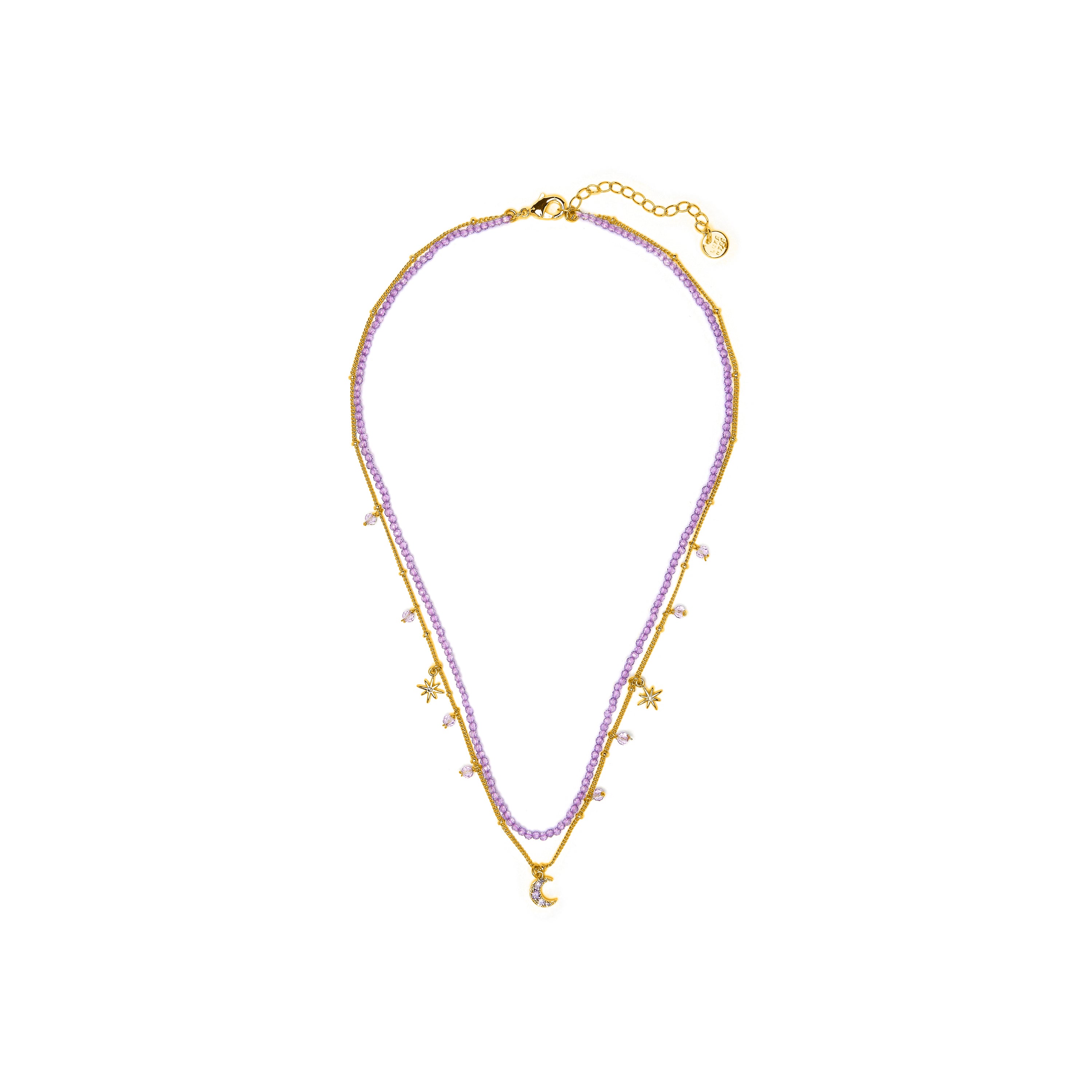 Collare di Cristallo Viola finitura in oro giallo 18k - Ayora