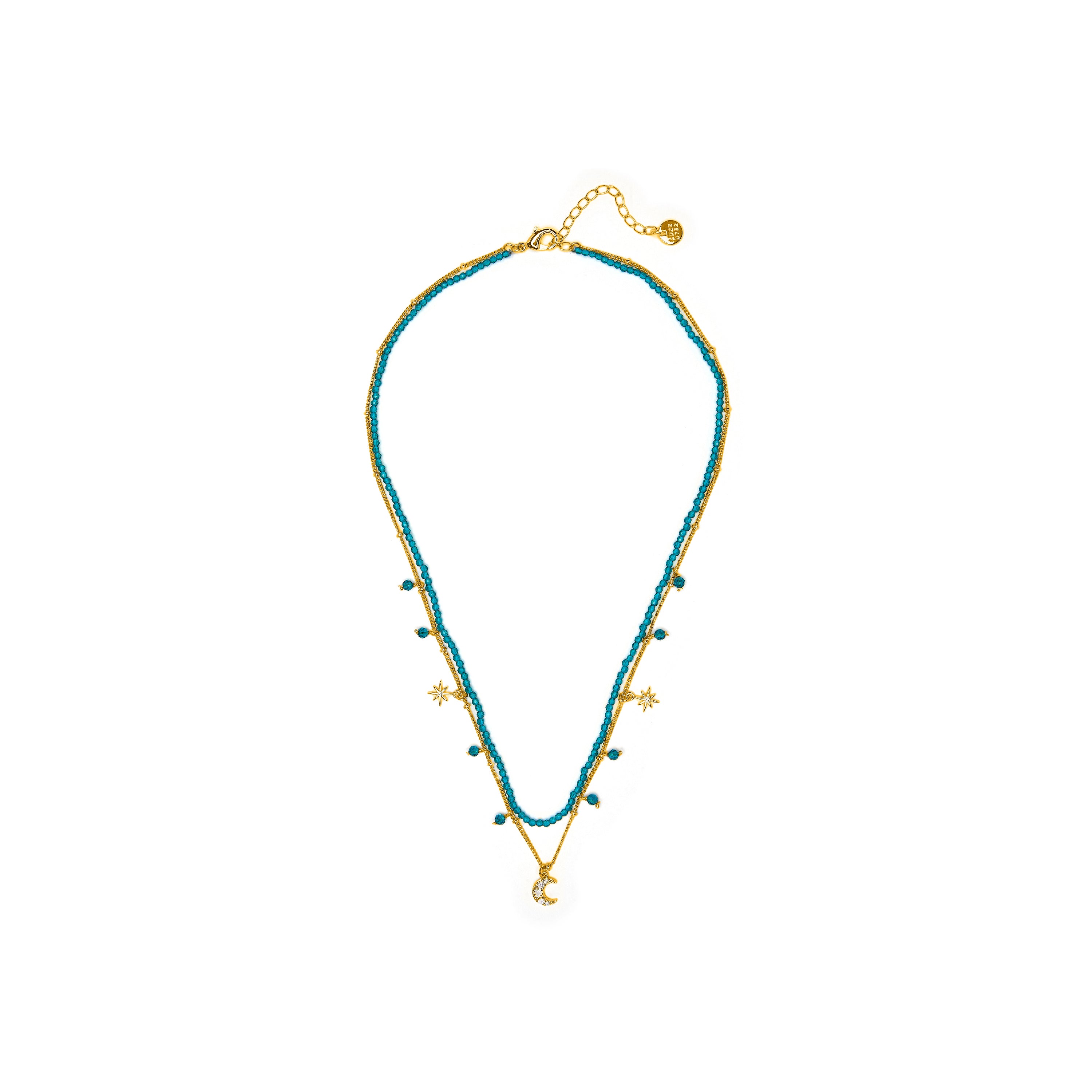 Green Crystal Necklace finished in 18k yellow gold - Ayora
