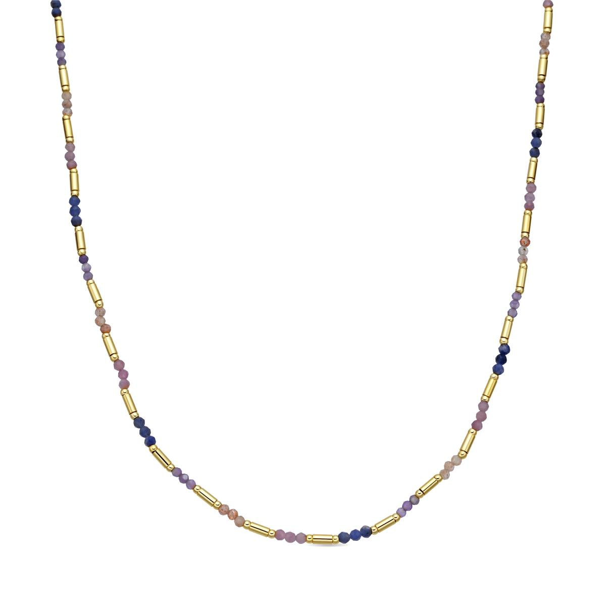 Collar de Cristal Multicolor acabado en oro amarillo de 18k - Athas