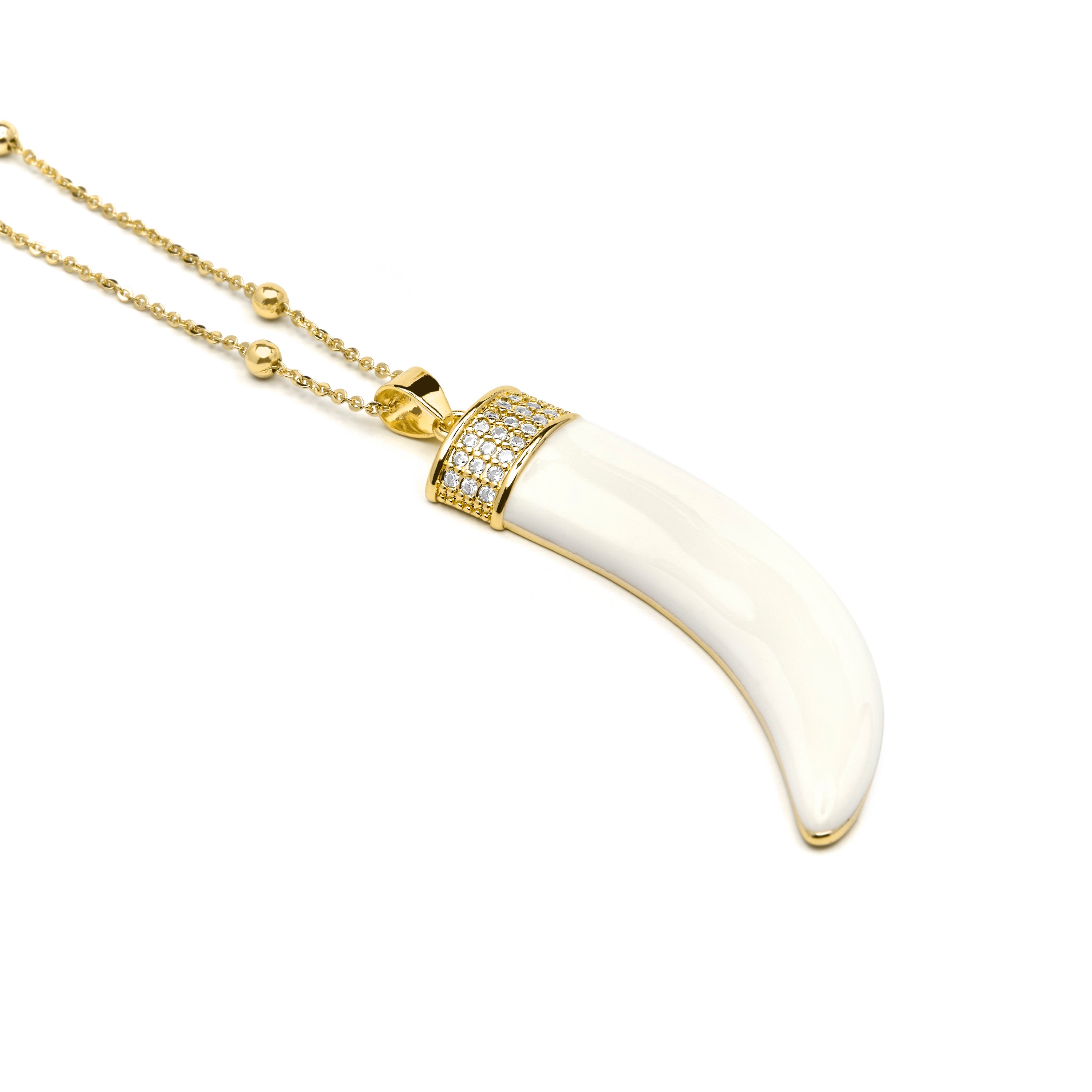 Collier laqué blanc finition en or 18k - Arhew