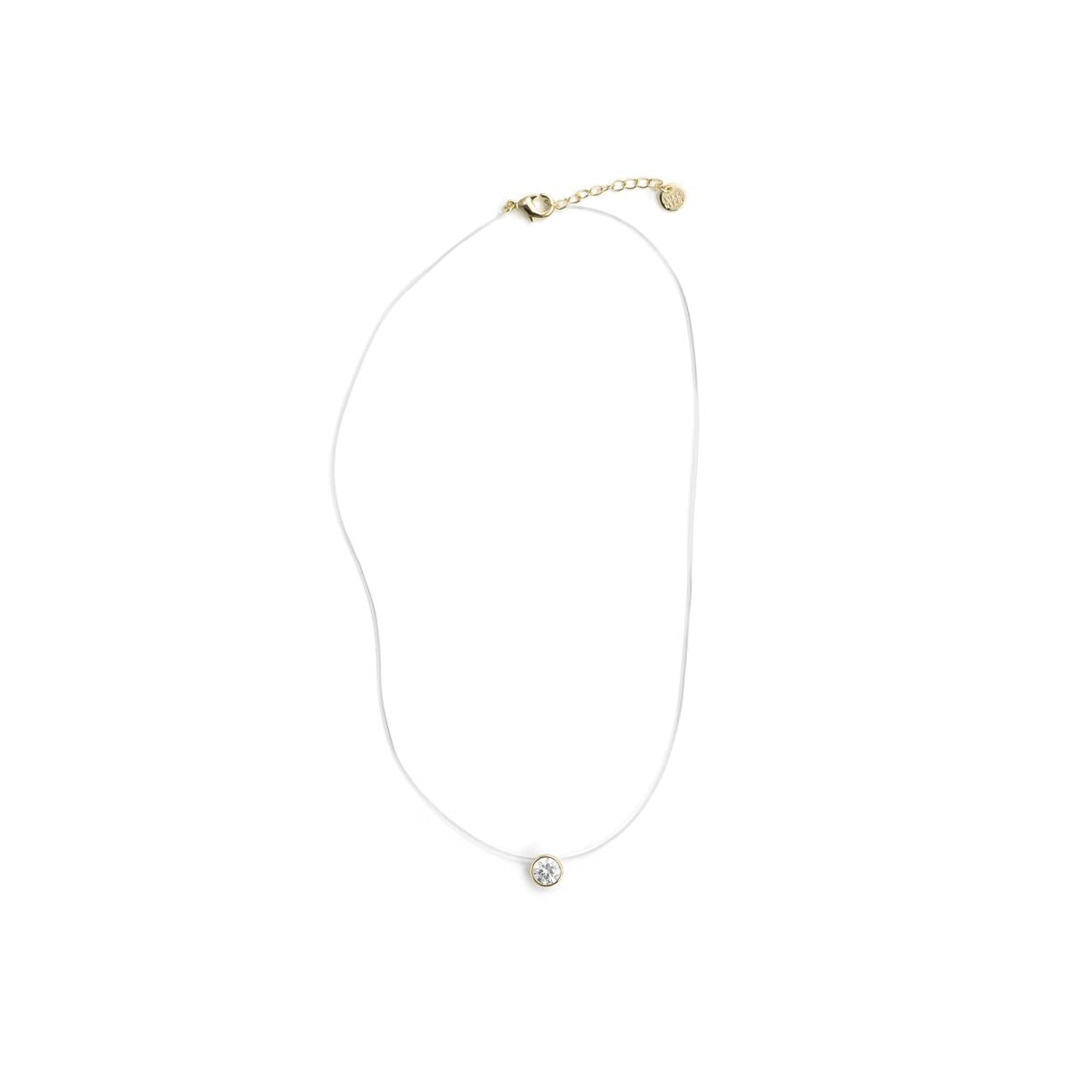Halskette mit funkelndem Zirkonia, 18 Karat Gelbgold-Finish - Ferly