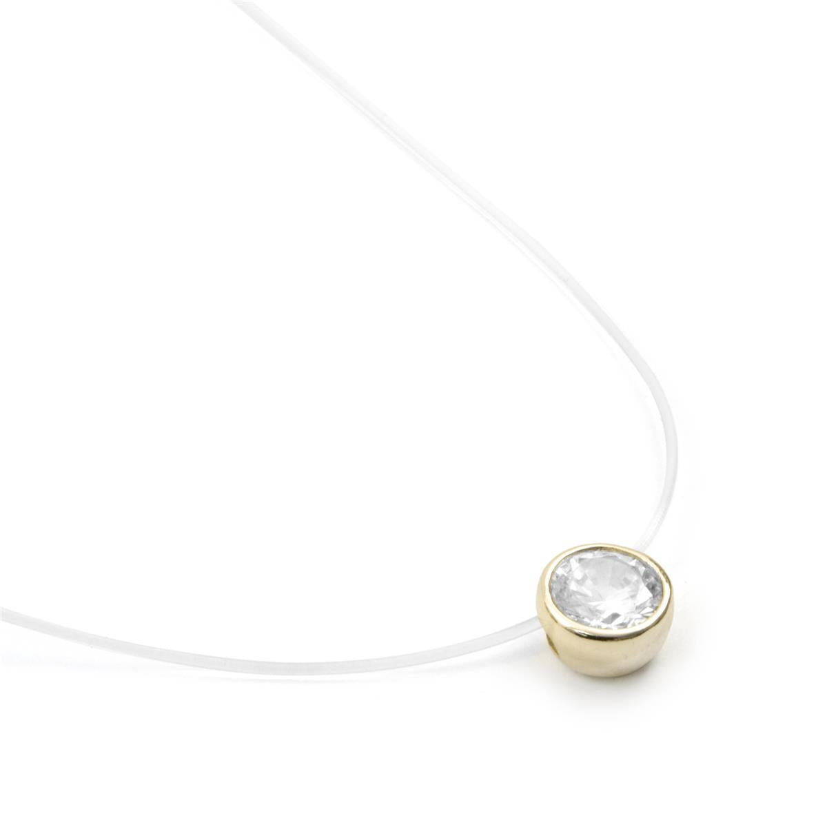 Halskette mit funkelndem Zirkonia, 18 Karat Gelbgold-Finish - Ferly