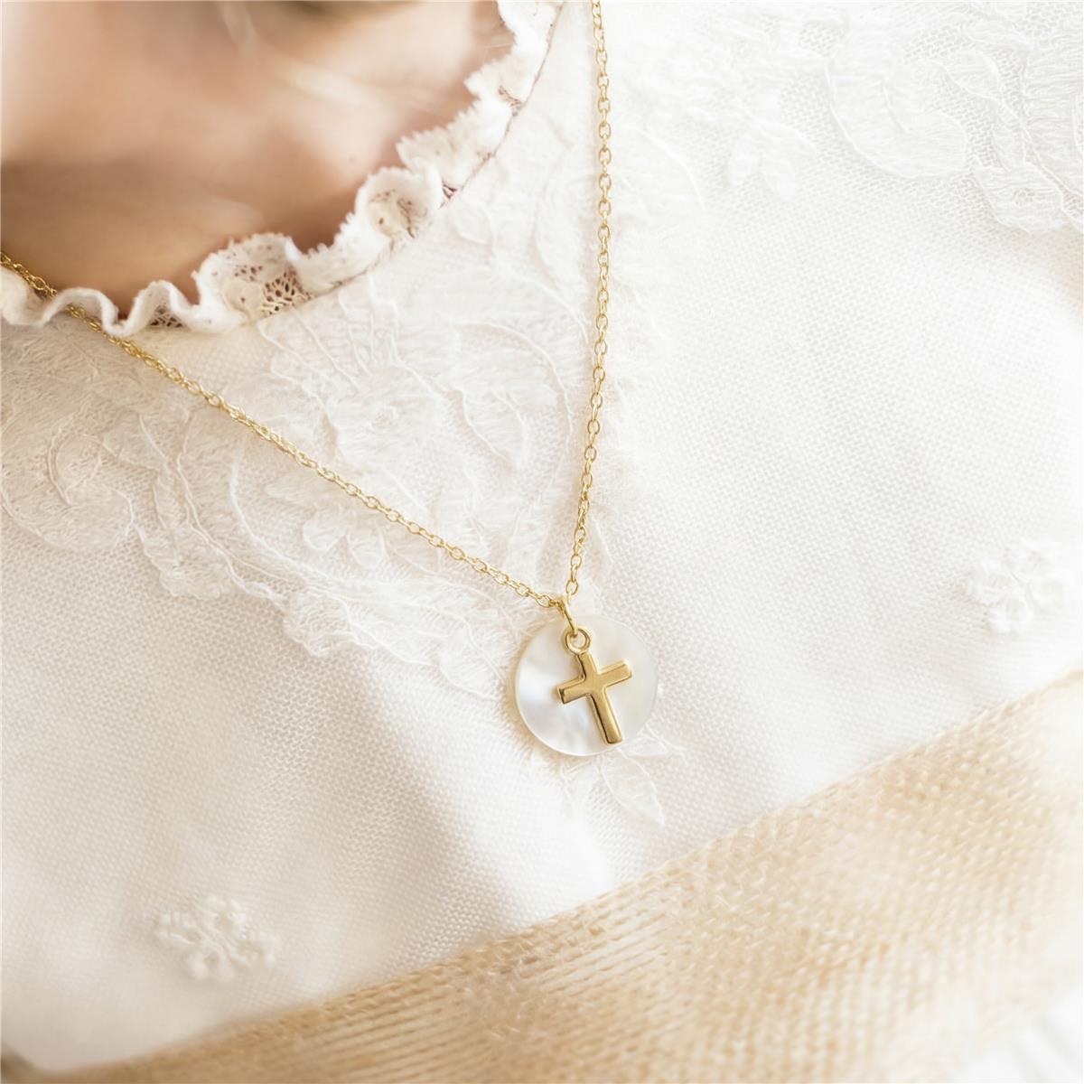 Collana di Madreperla Bianca con finitura in oro giallo 18k - Yrmul