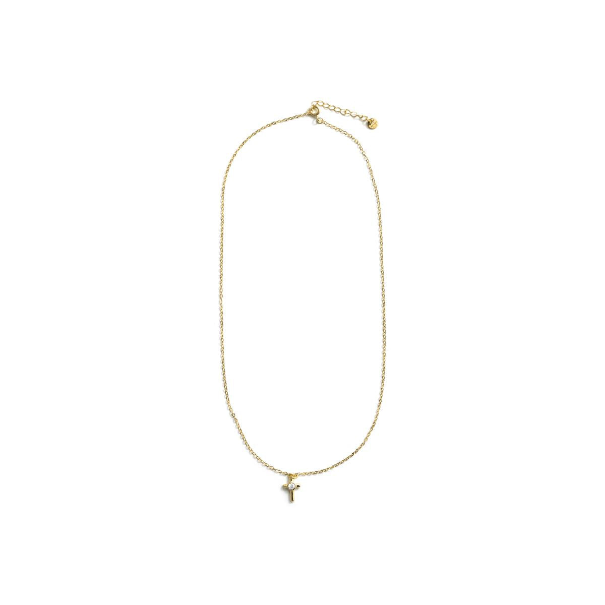 Bright Zircon Necklace with 18k Yellow Gold Finish - Lanka