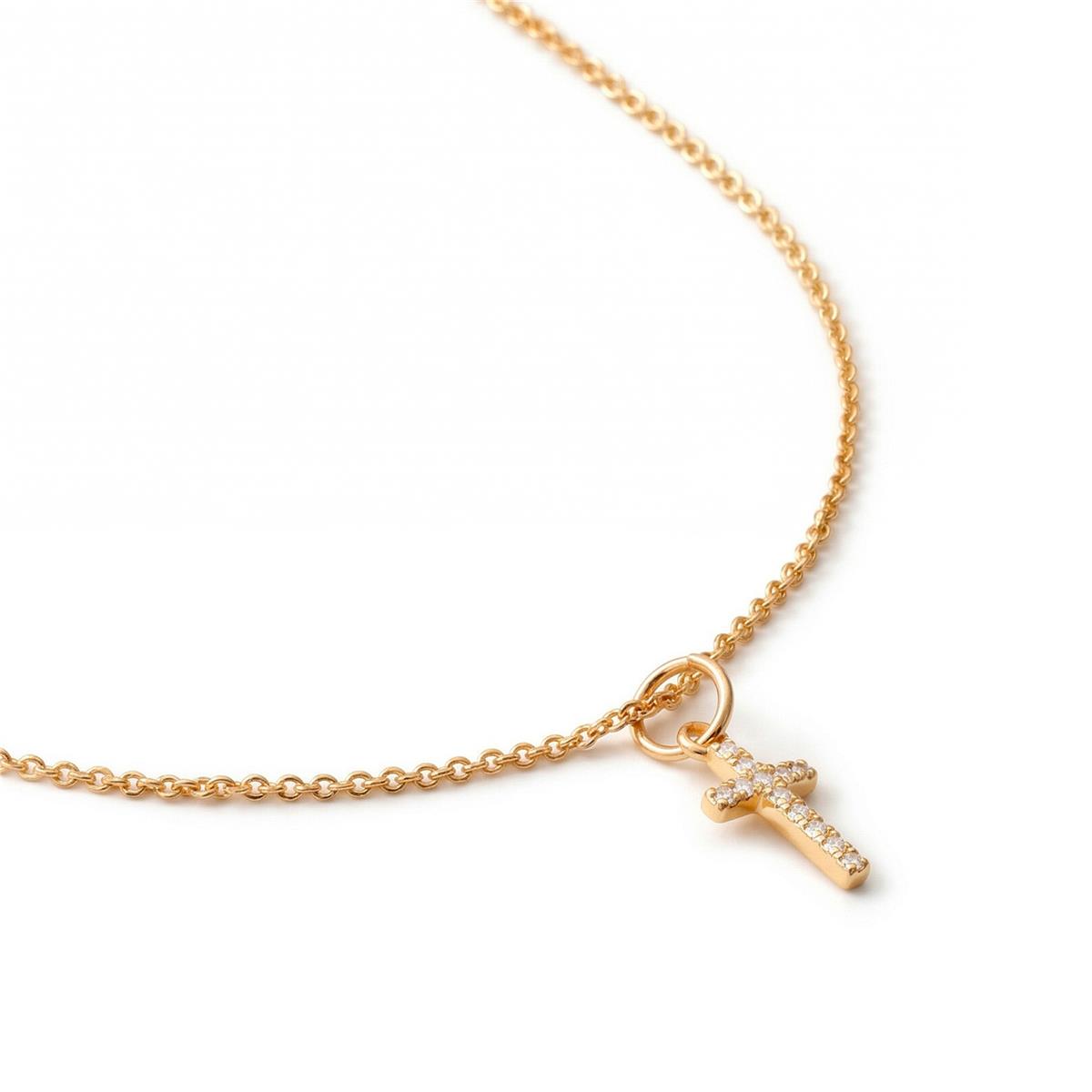 Collana con zircone brillante finitura in oro giallo 18k - Askom