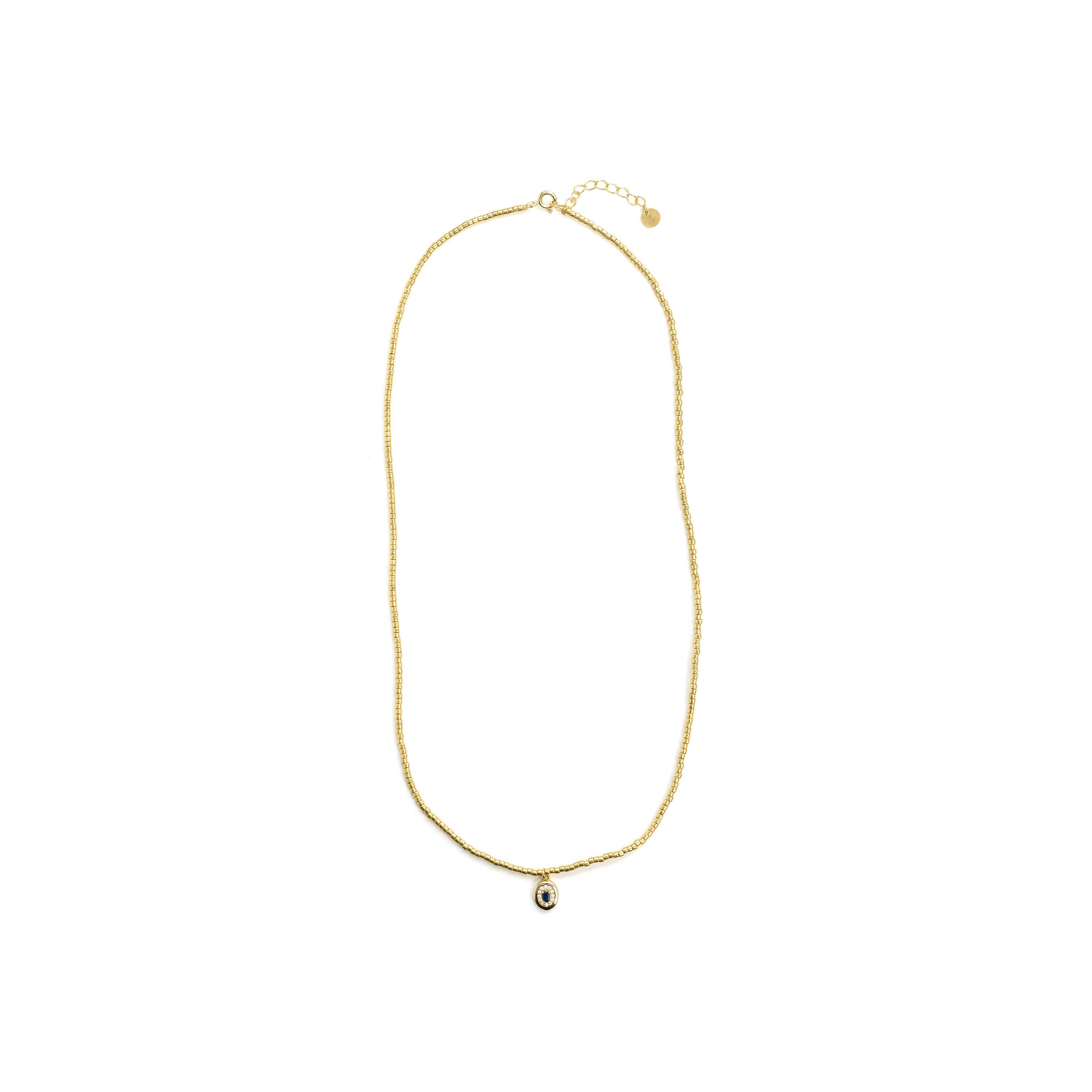 Collar de Circonita Zafiro acabado en oro amarillo de 18k - Sahspu