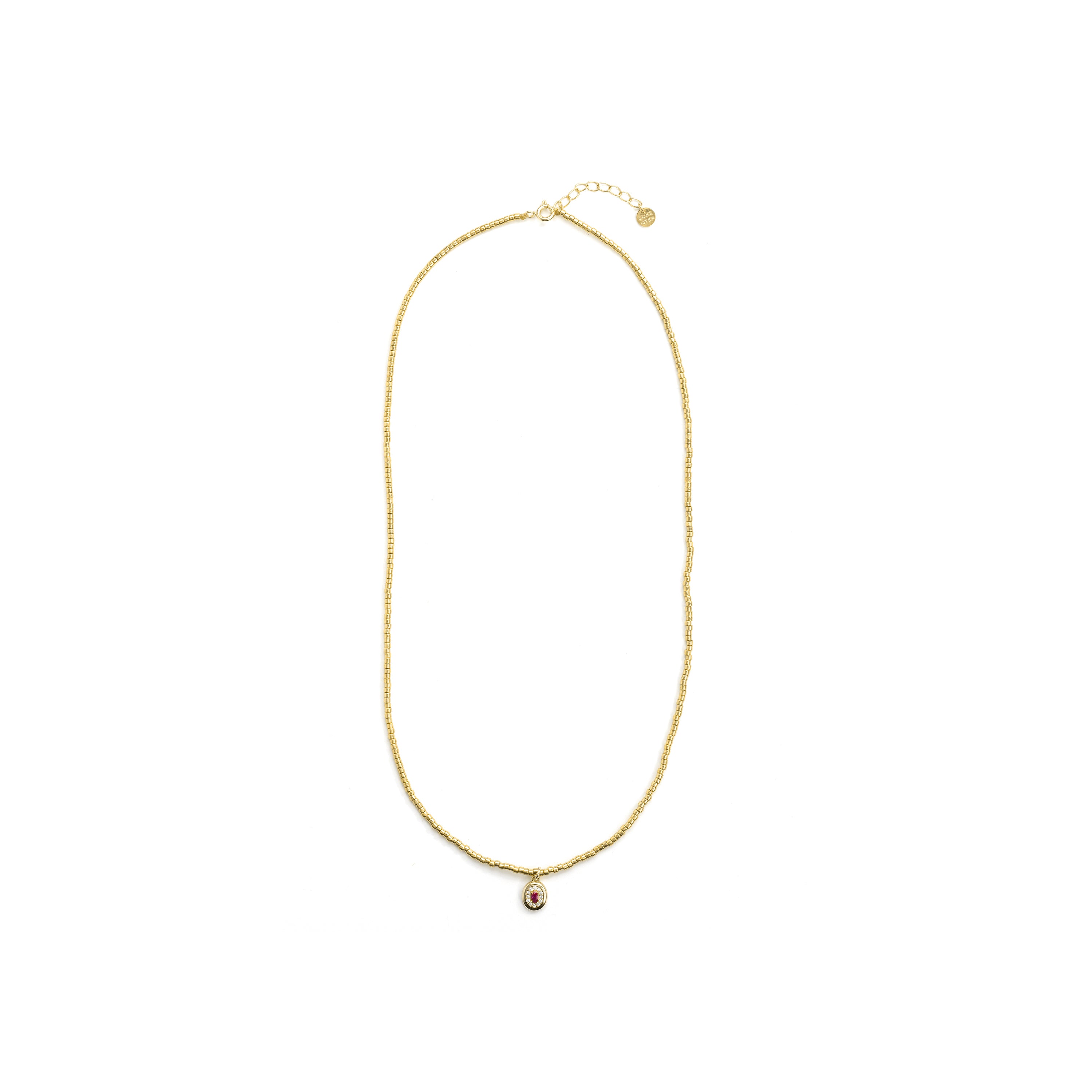 Collar de Circonita Rubí acabado en oro amarillo de 18k - Sahspu