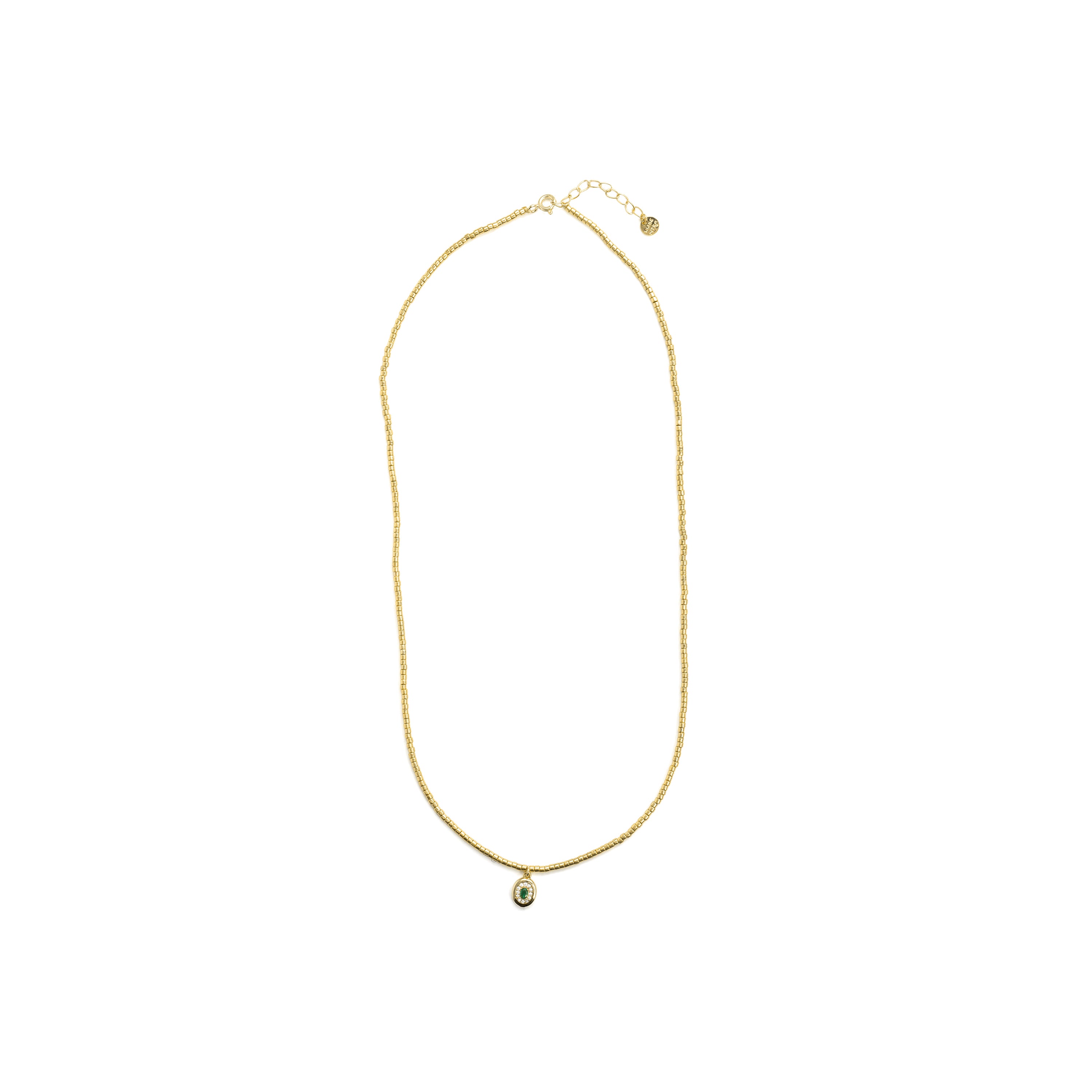 Collar de Circonita Esmeralda acabado en oro amarillo de 18k - Sahspu