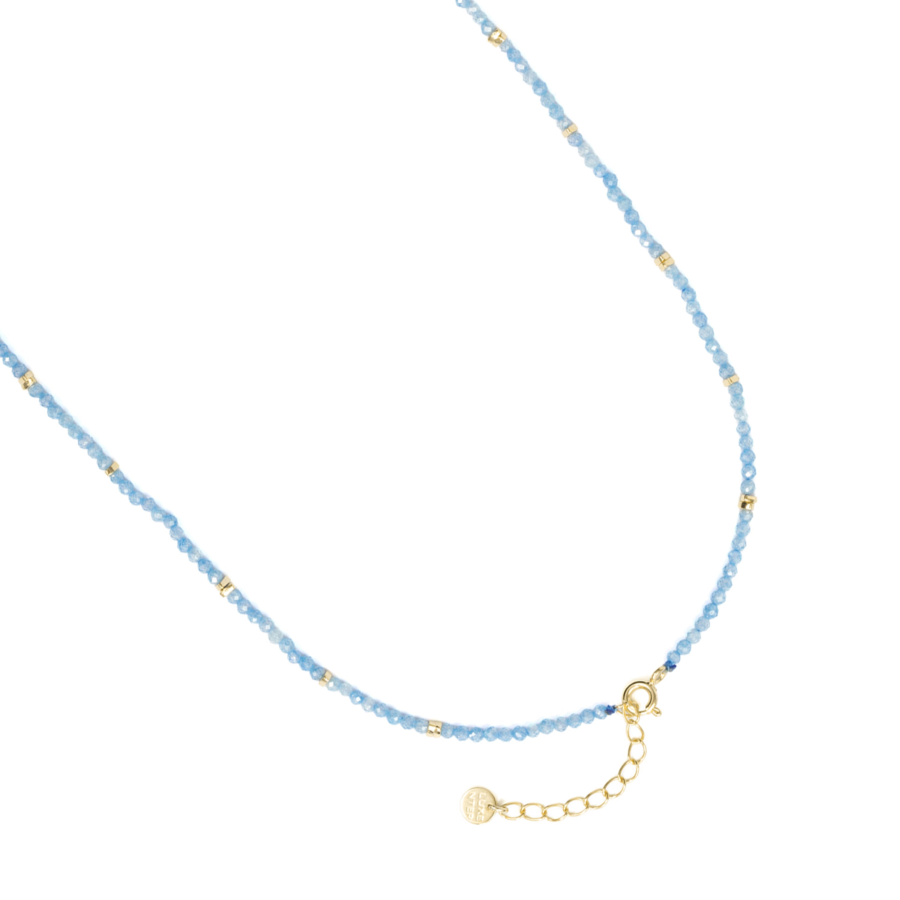 Collar de Doblete Azul Ch acabado en oro amarillo de 18k - Tasass