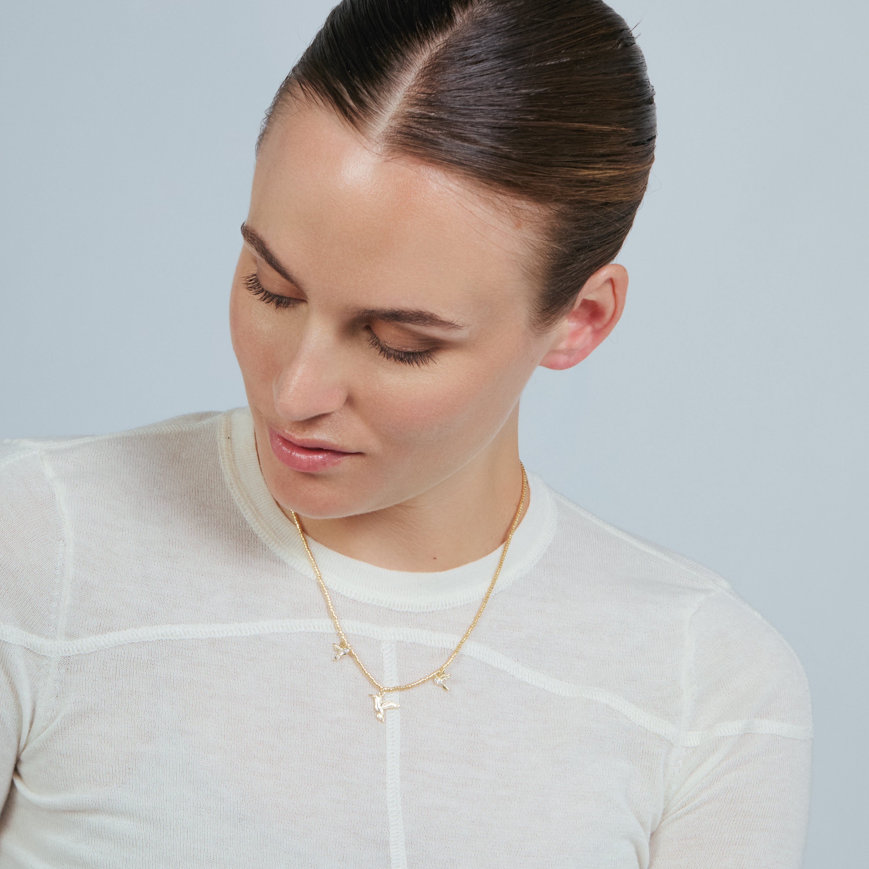 Collar de Circonita Brillante acabado en oro amarillo de 18k - Dur