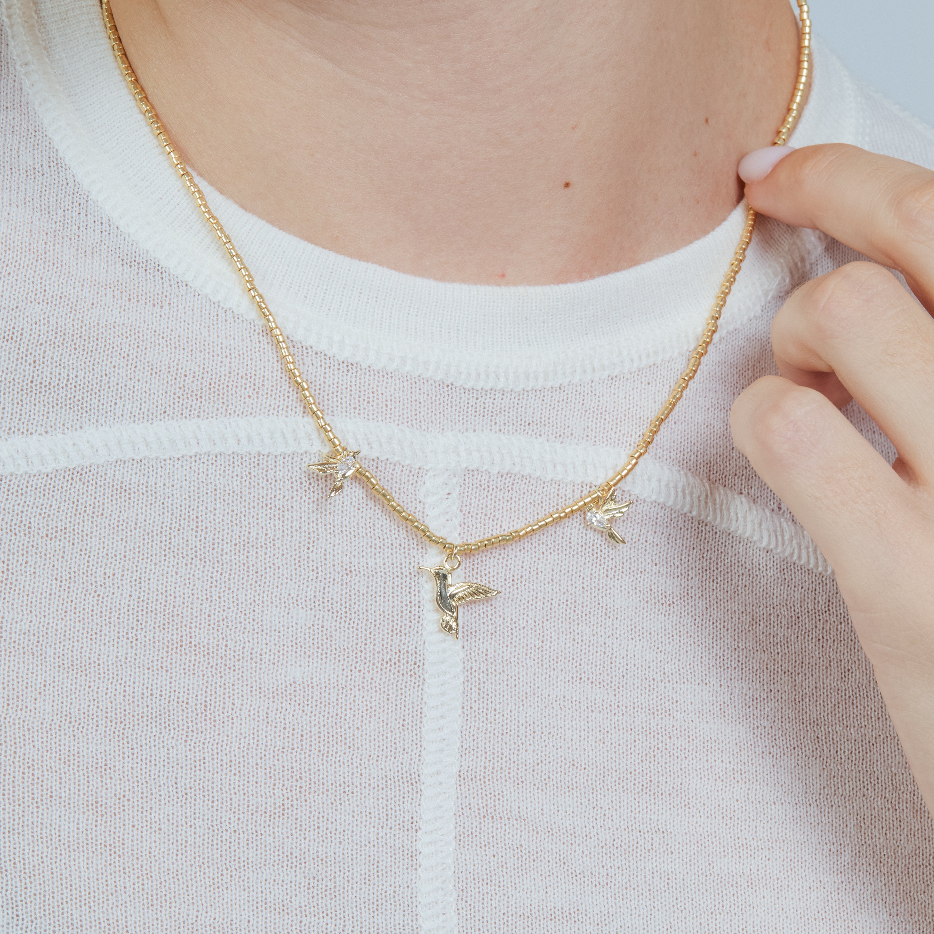 Collar de Circonita Brillante acabado en oro amarillo de 18k - Dur