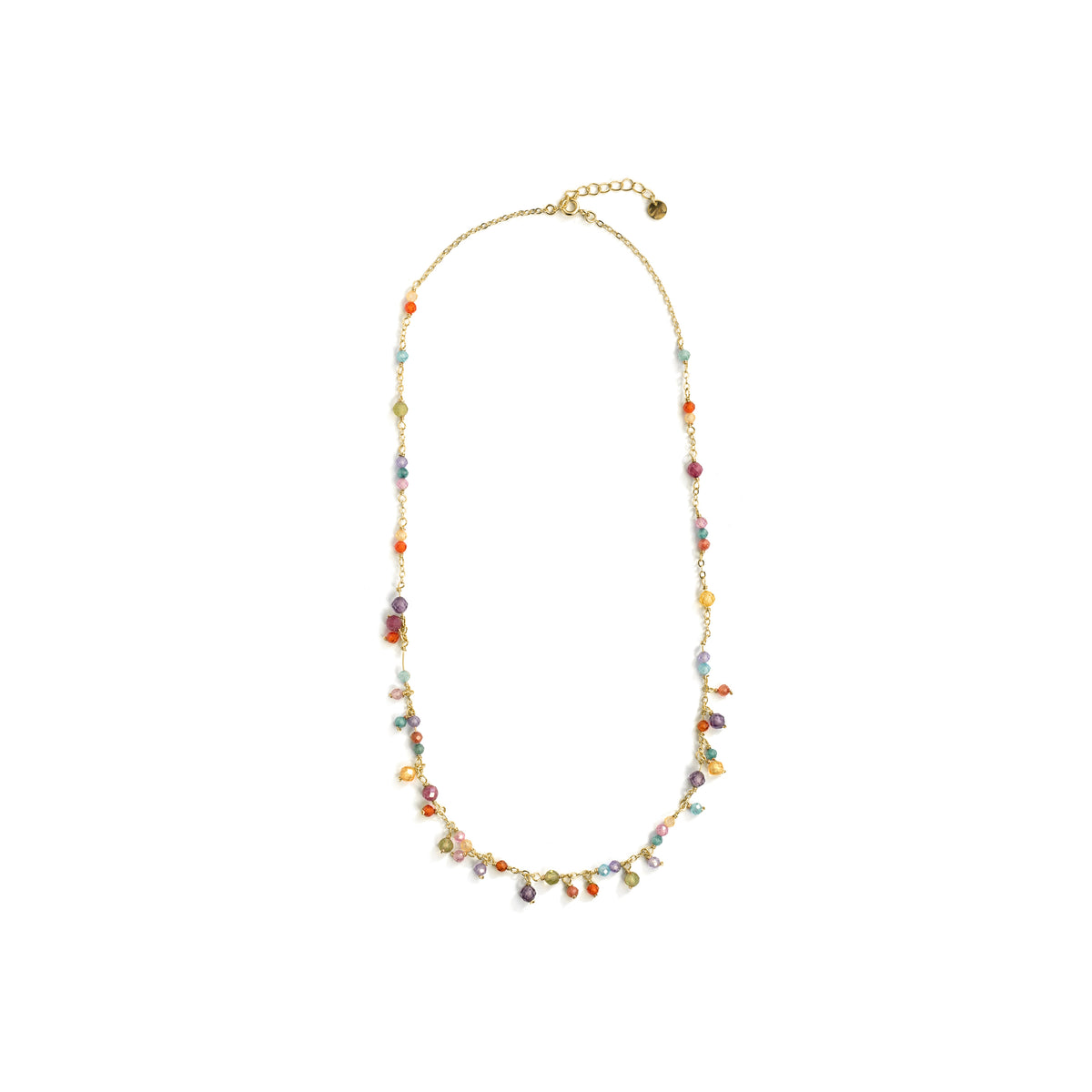 Collana in zirconia multicolore con finitura in oro giallo 18 carati - Nensa