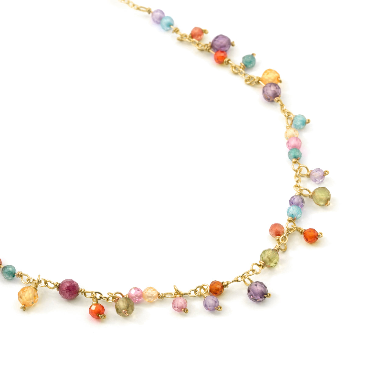 Collana in zirconia multicolore con finitura in oro giallo 18 carati - Nensa