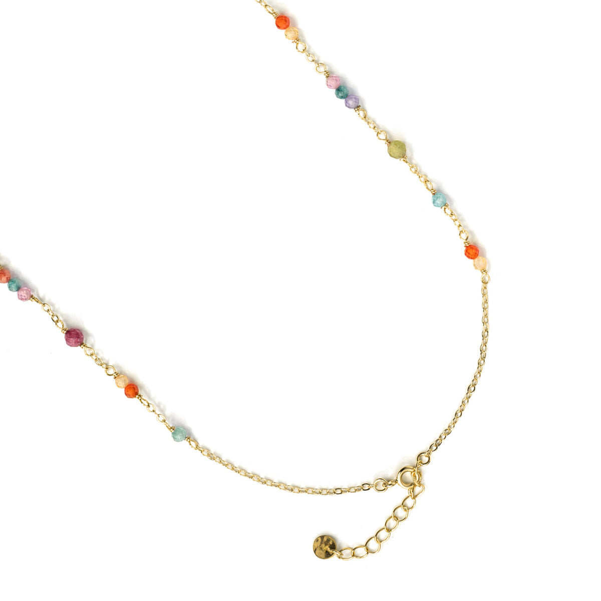 Collana in zirconia multicolore con finitura in oro giallo 18 carati - Nensa
