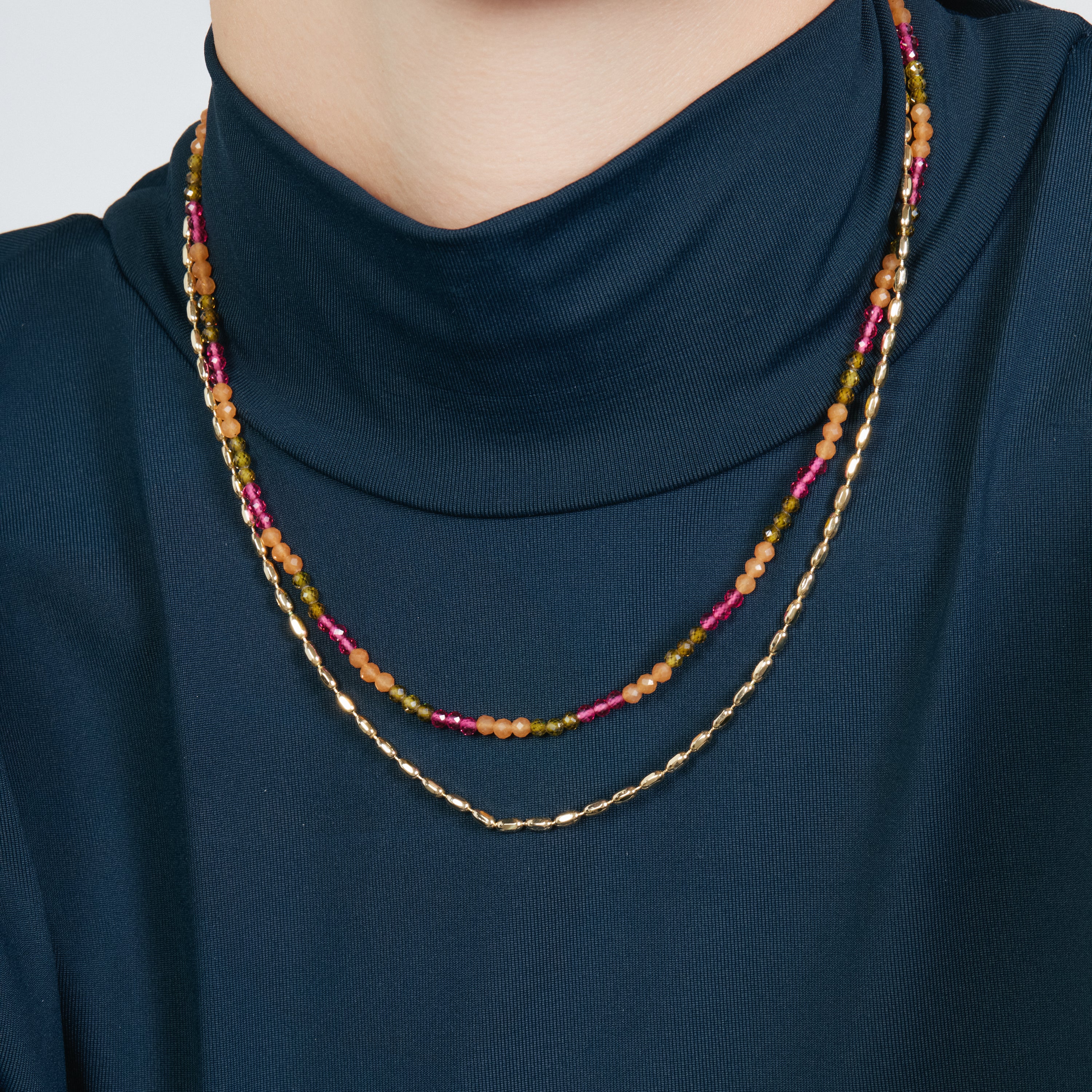 Collar de Cristal Multicolor acabado en oro amarillo de 18k - Jorong