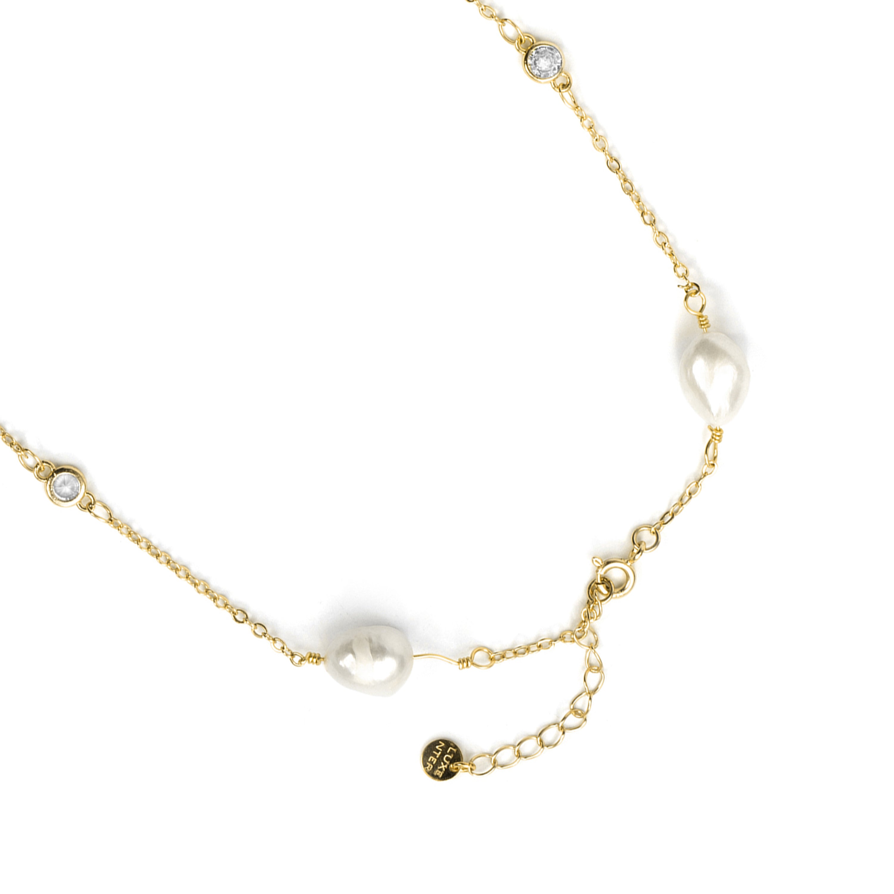 Collar de Perla Blanca acabado en oro amarillo de 18k - Micnoch