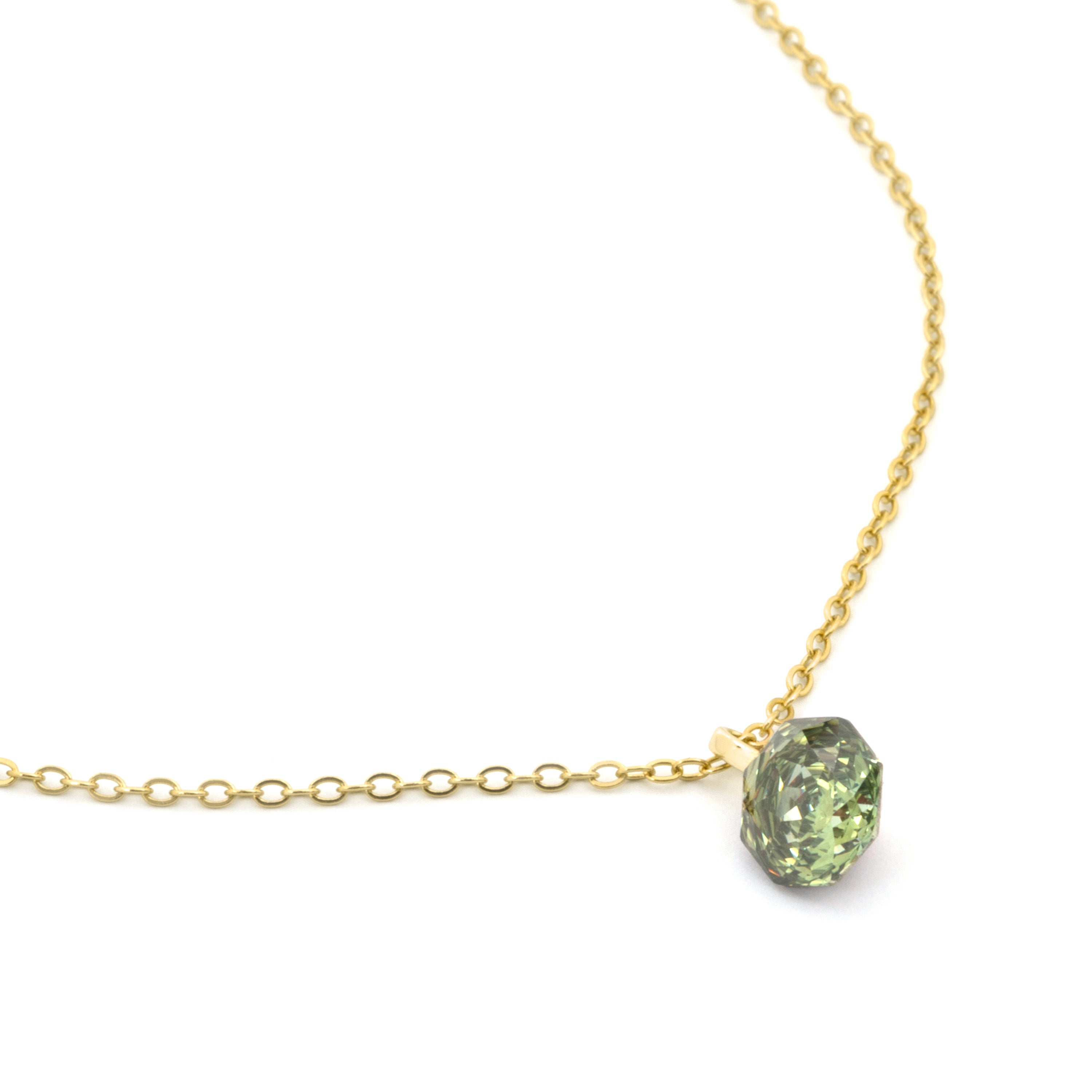 Collar de Circonita Verde acabado en oro amarillo de 18k - Lisath