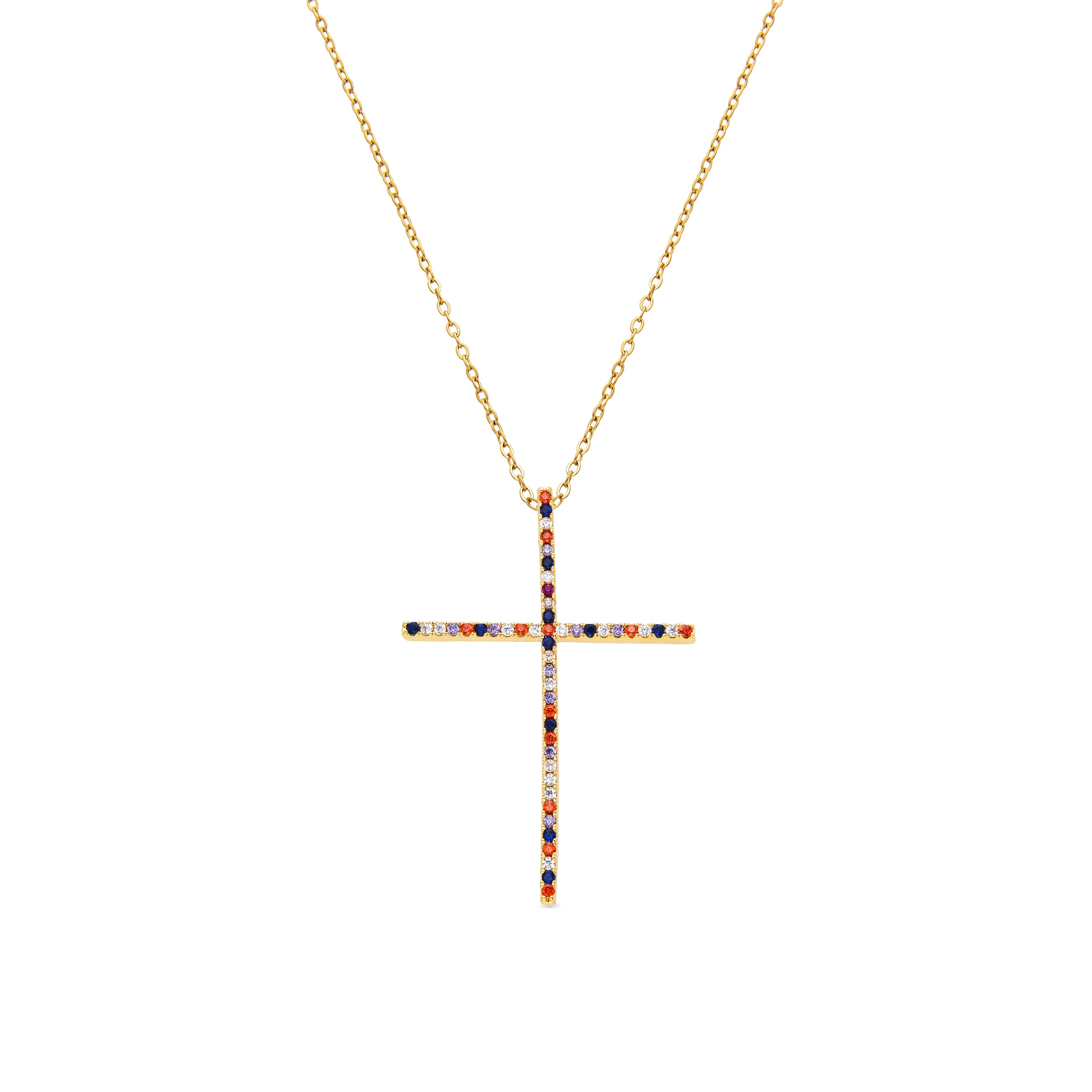 Collier avec zircon multicolore finition or 18K - Irend