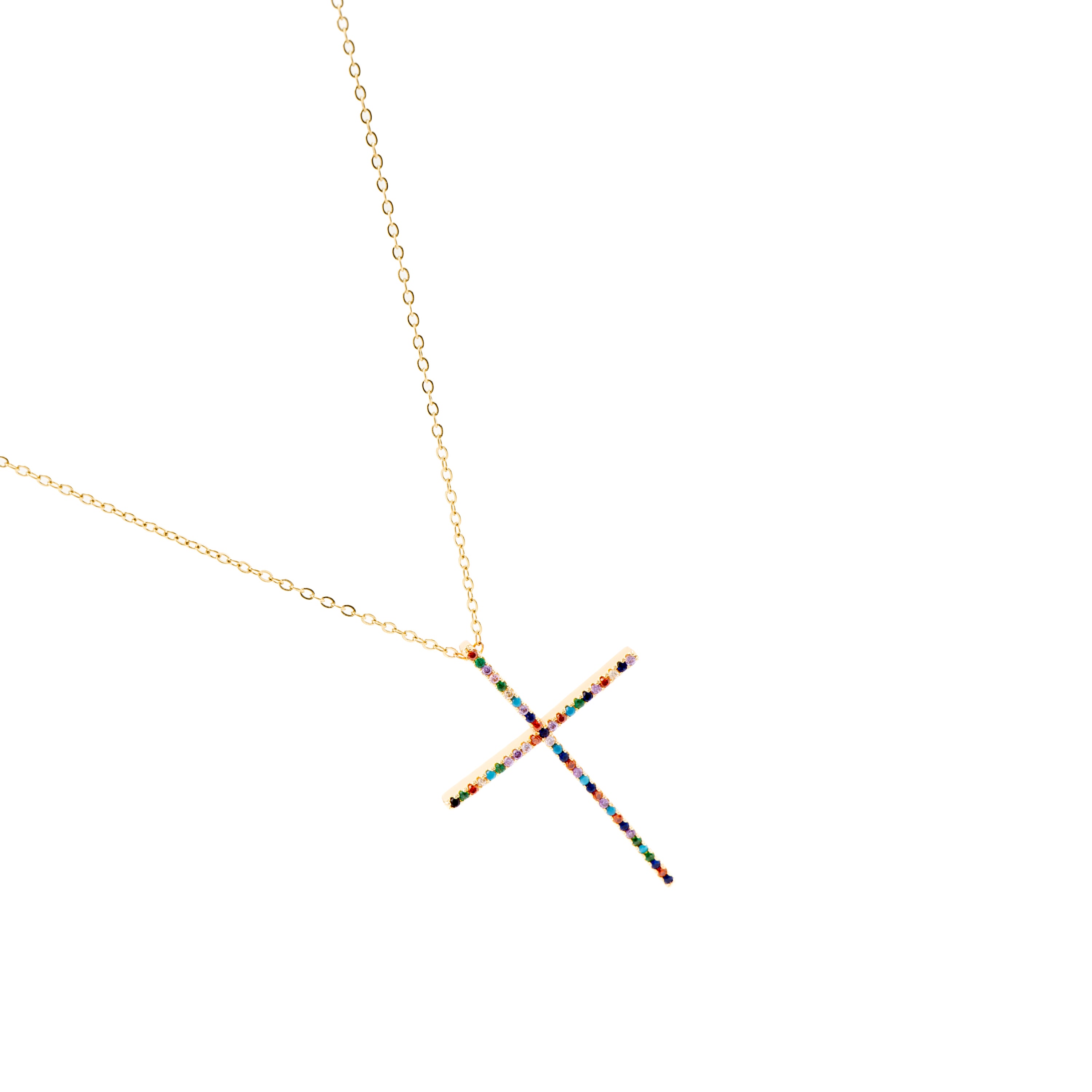Collier avec zircon multicolore finition or 18K - Irend