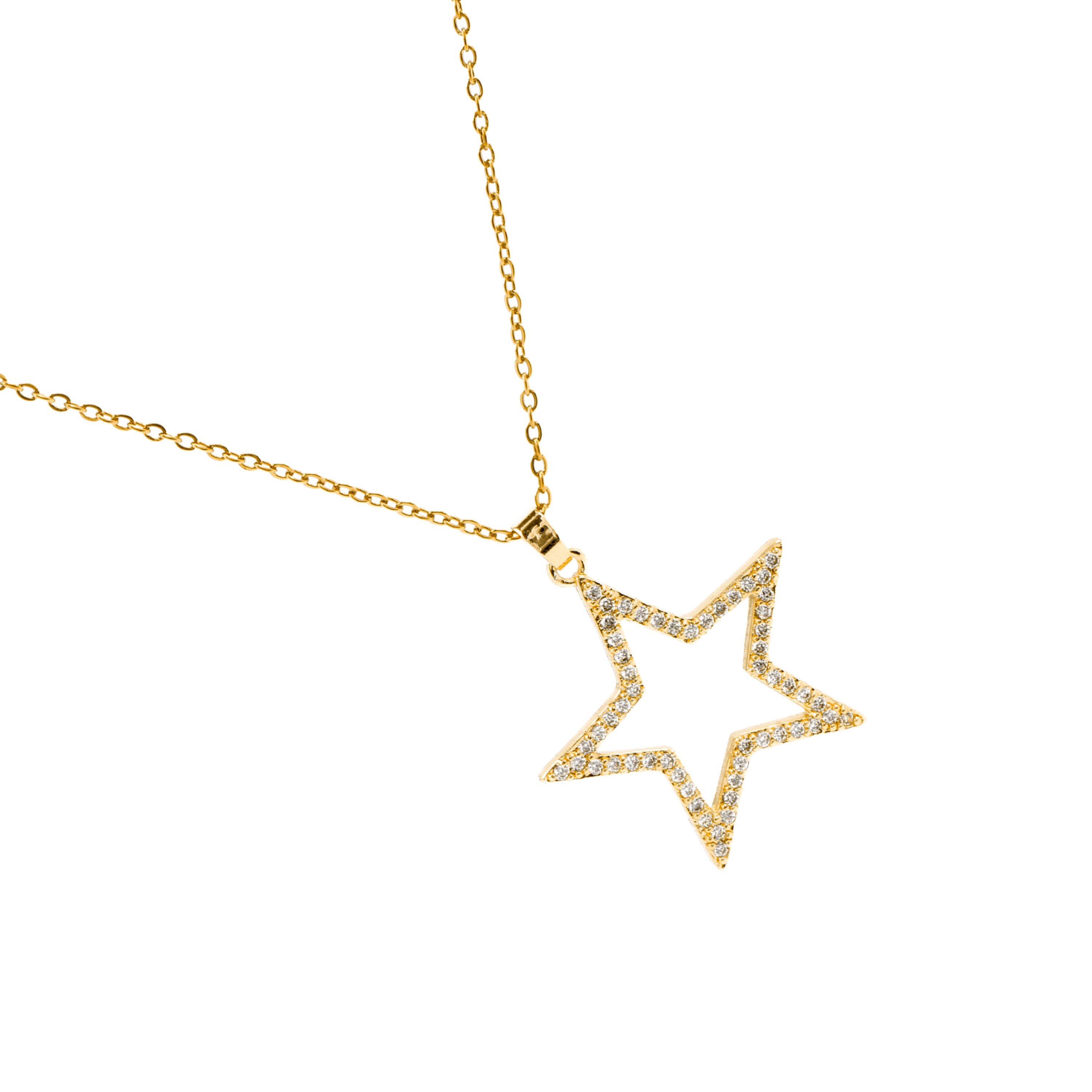 Halskette mit glänzendem Zirkonia, 18K Gold-Finish - Sanem