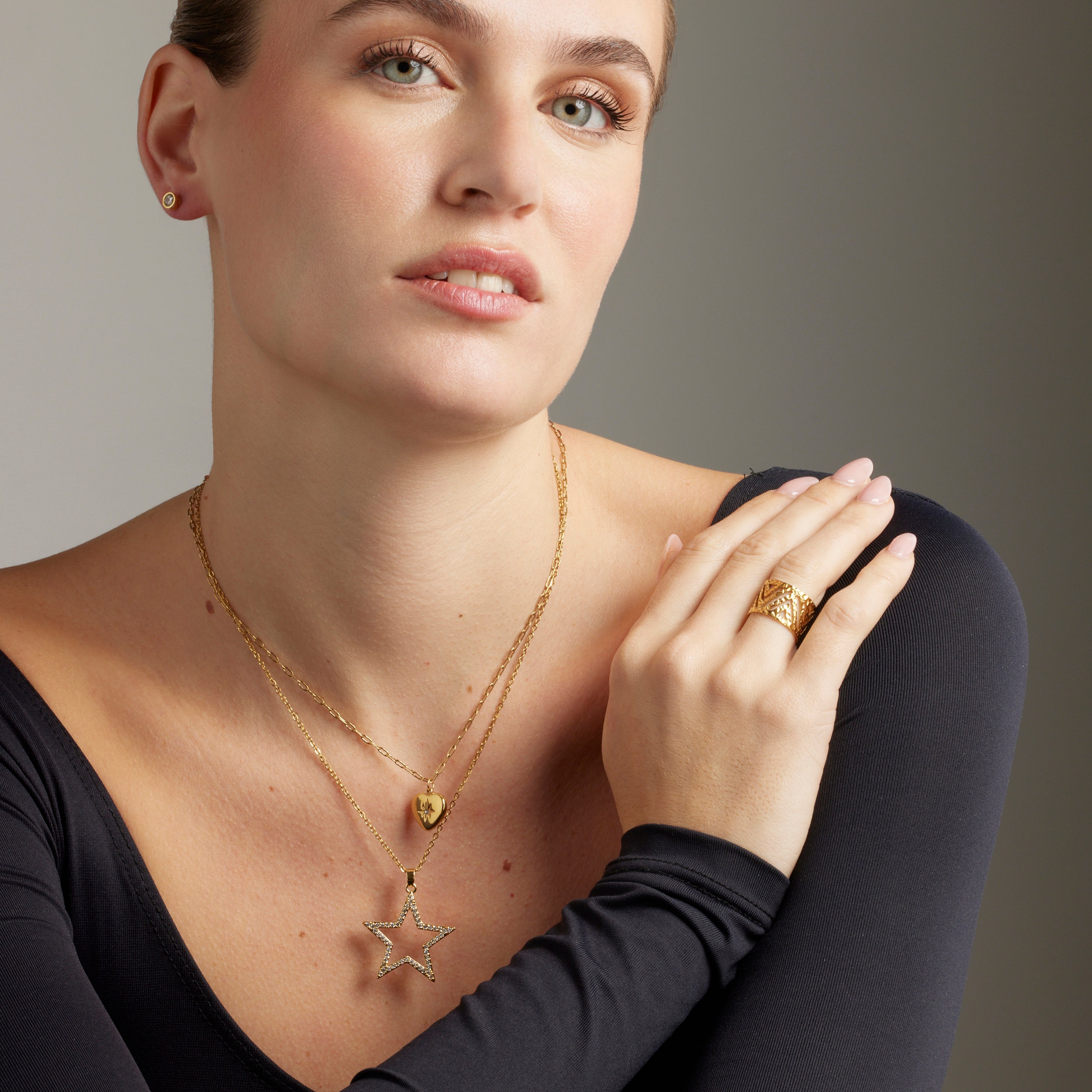 Collar con Circonita Brillante acabado oro 18K - Sanem