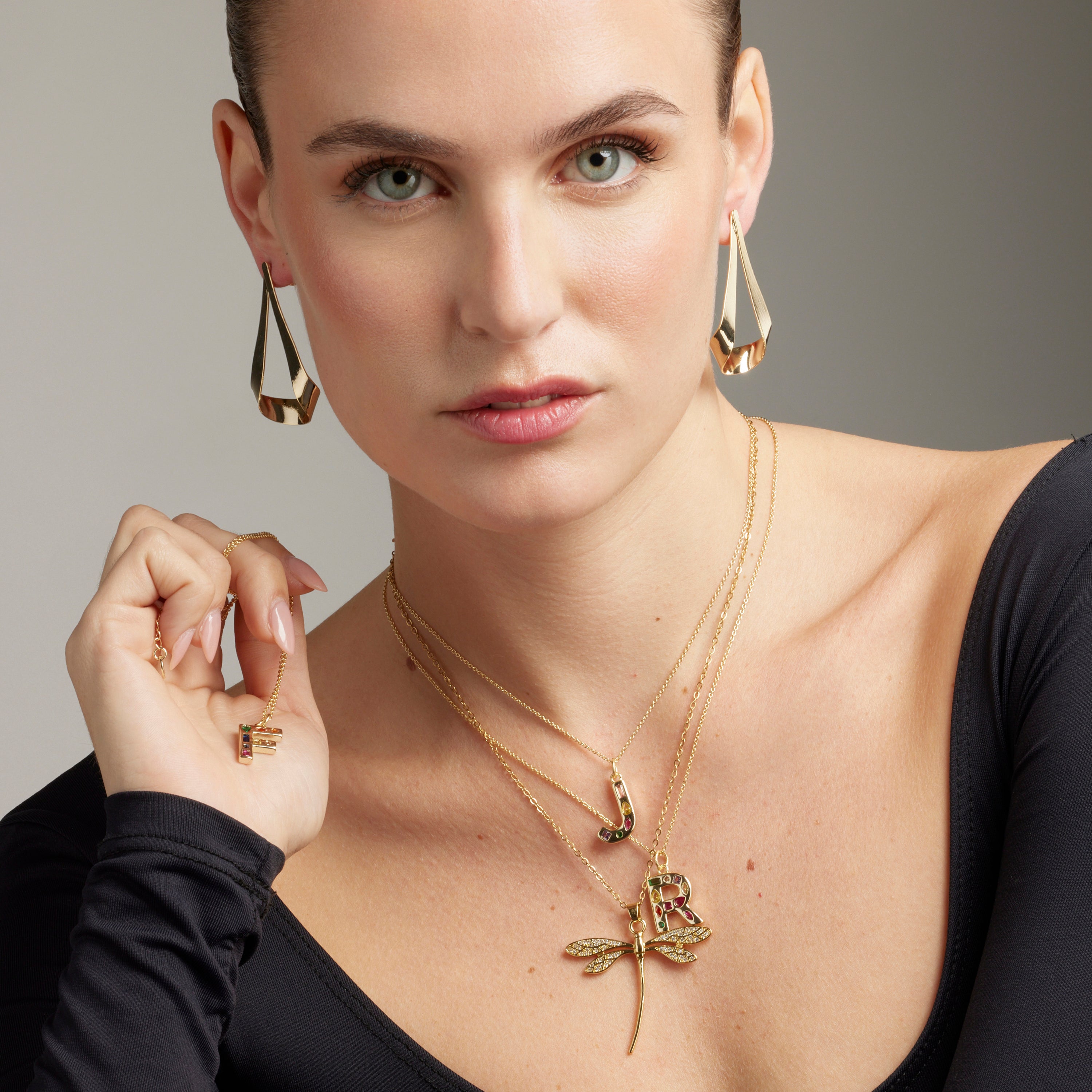 Collar con Circonita Multicolor acabado oro 18K - Zaka