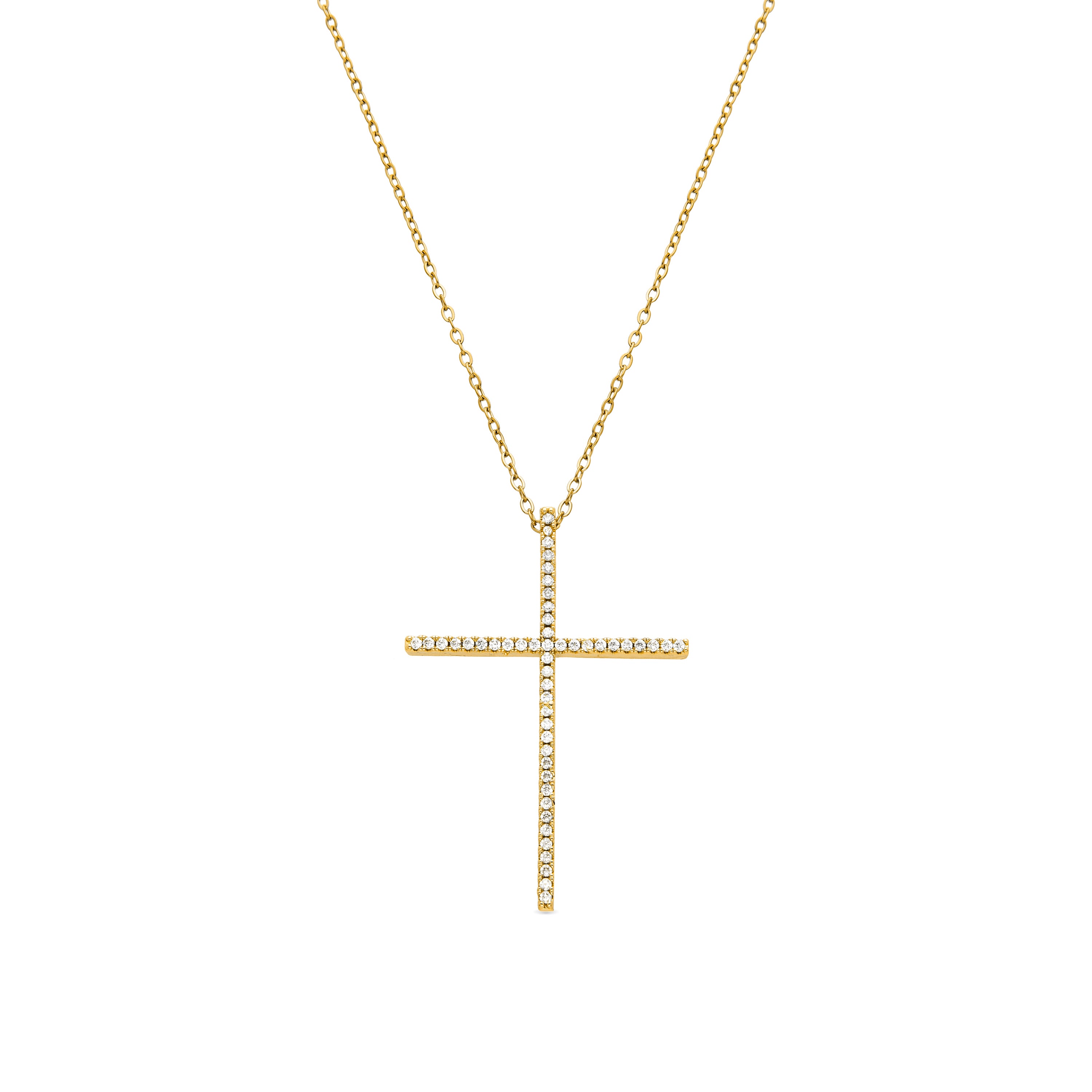 Collar with Brilliant Zirconia finished in 18K gold - Saisa