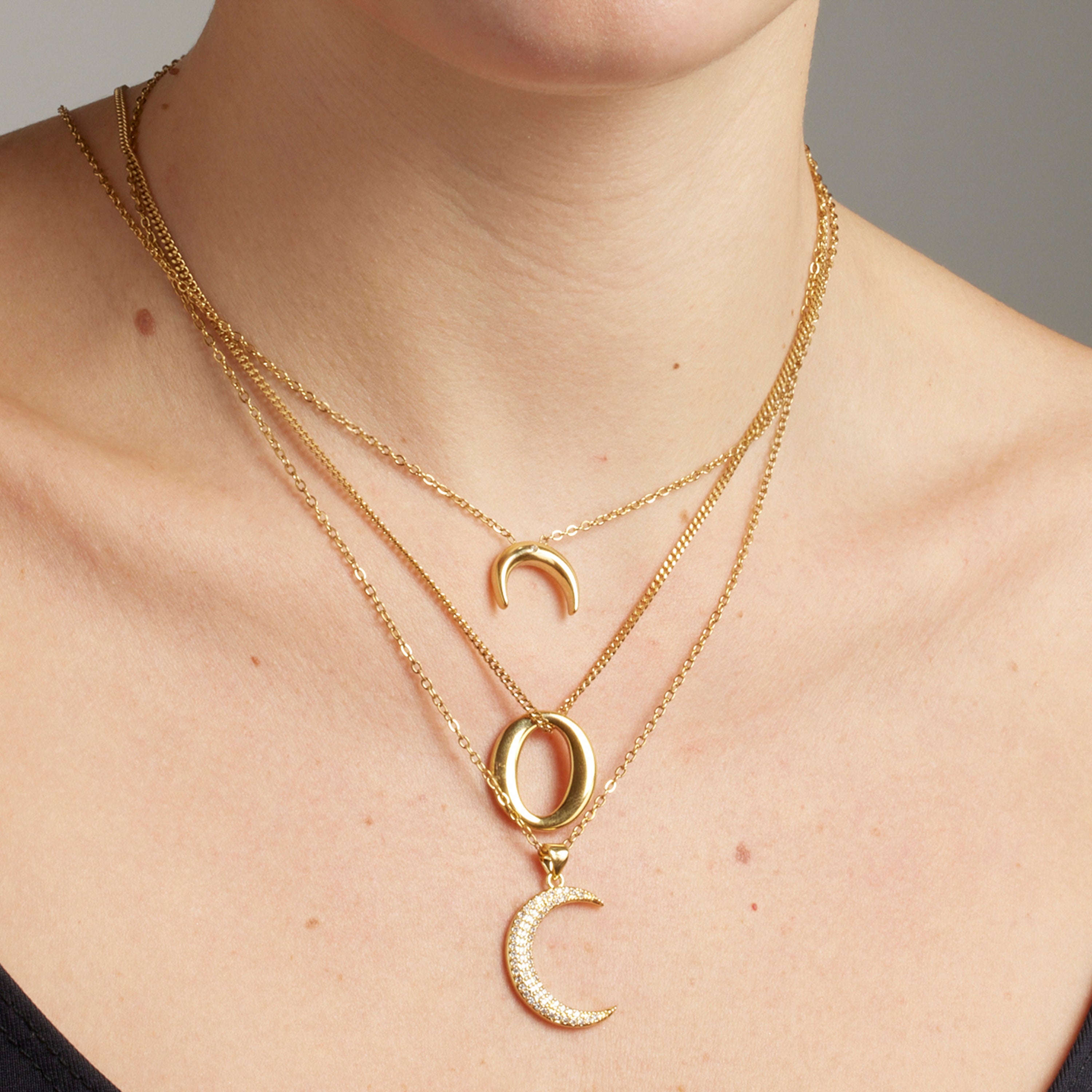 Colar com Zircónia Brilhante acabamento ouro 18K - Deoko