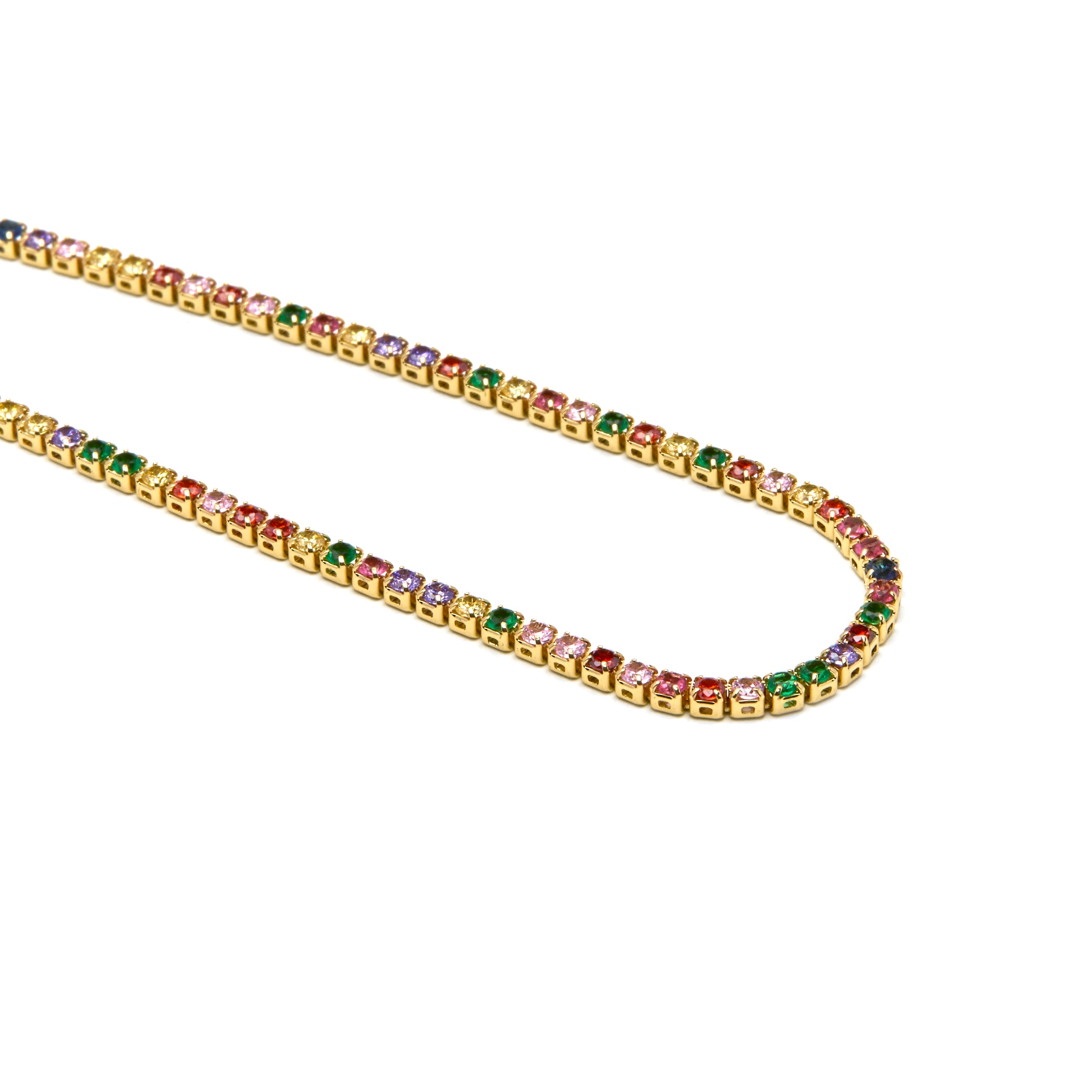 Collar con Circonita Multicolor acabado oro 18k - Serly