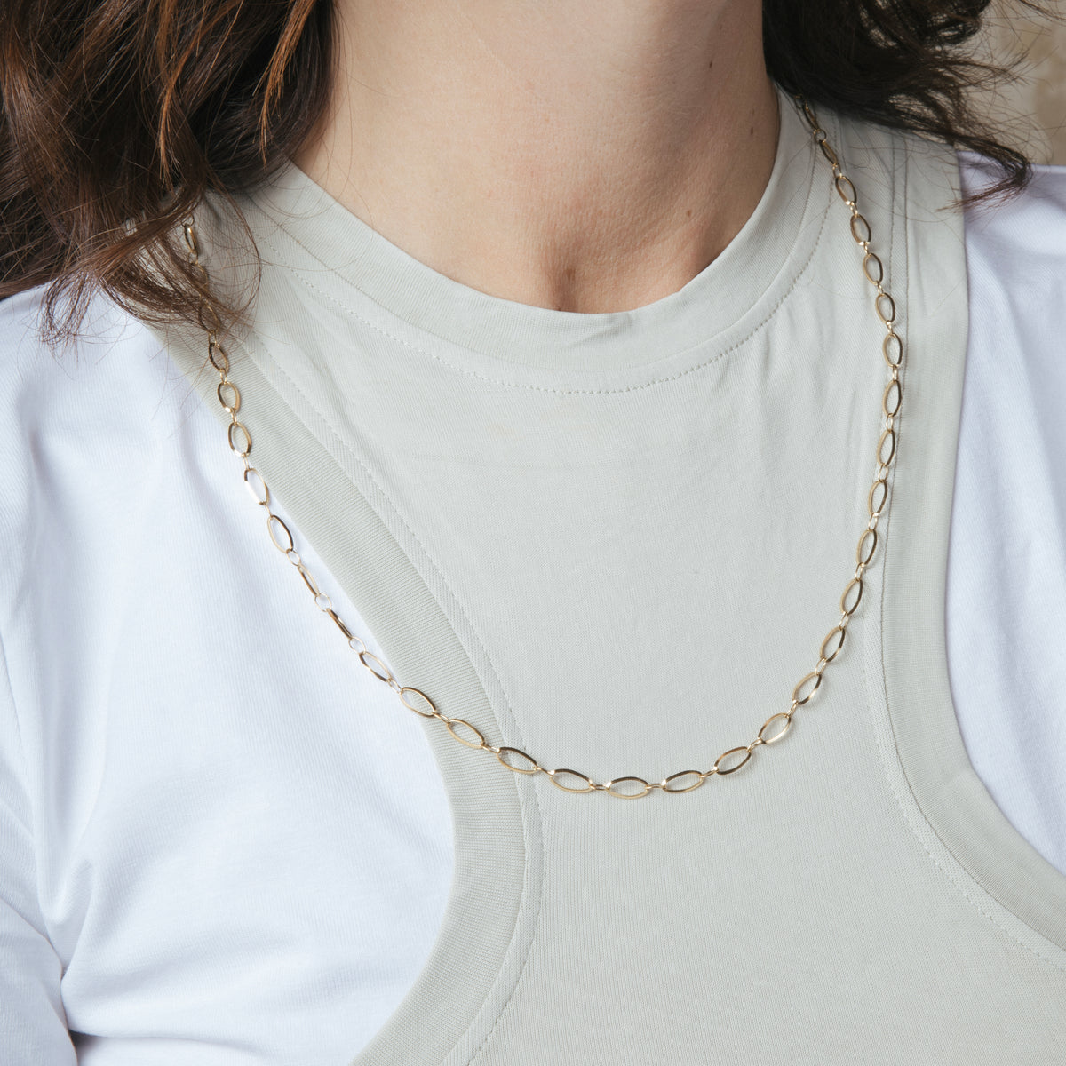 Colar de 60cm acabado em Ouro Amarelo de 18k - Sasil