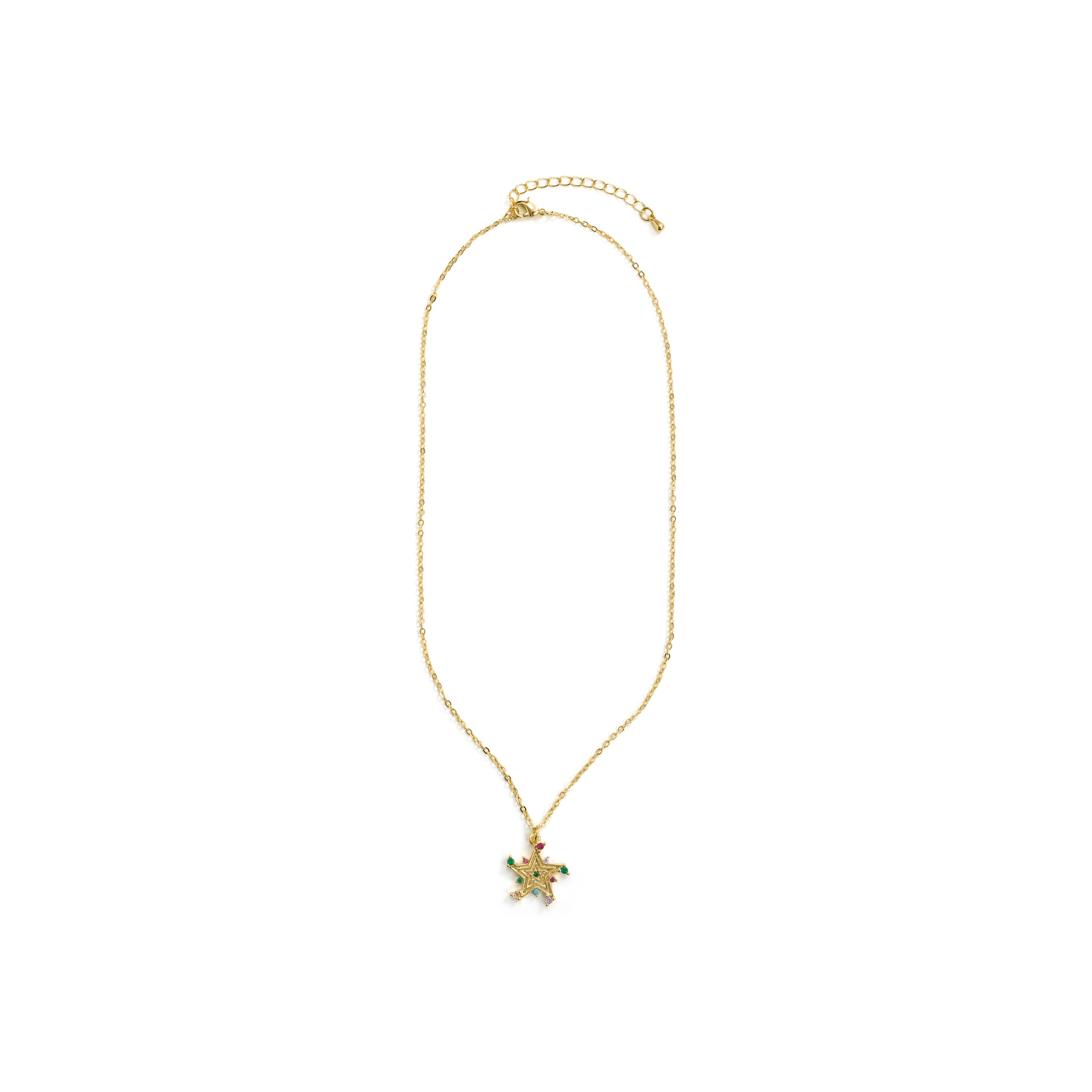 18k Yellow Gold Finished Multicolor Cubic Zirconia Metal Alloy Necklace - Ryaiss