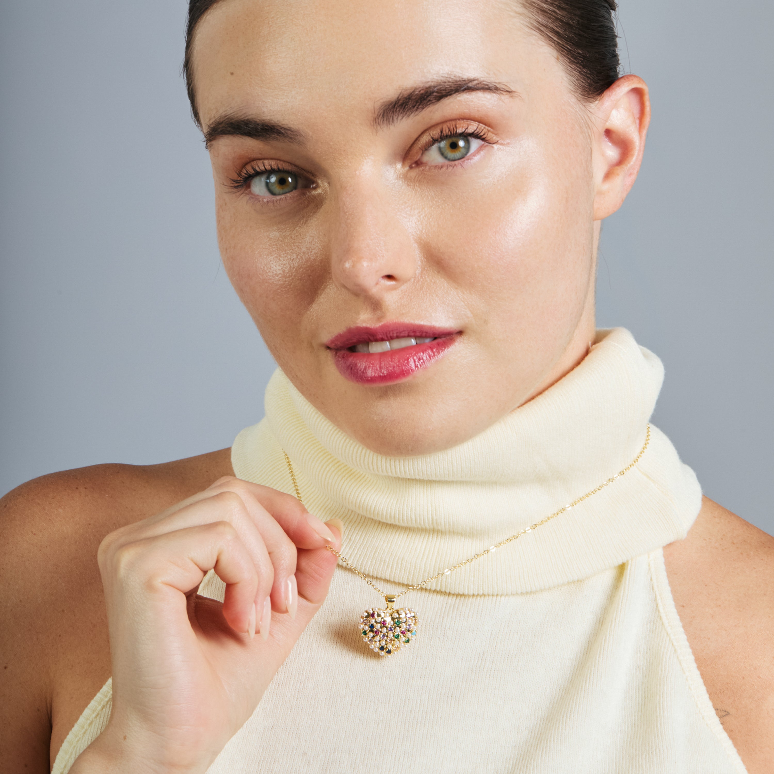 Collar de Circonita Multicolor acabado en oro amarillo de 18k - Jaiman