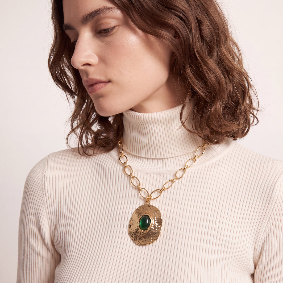 18k yellow gold-finished necklace - Verzorg