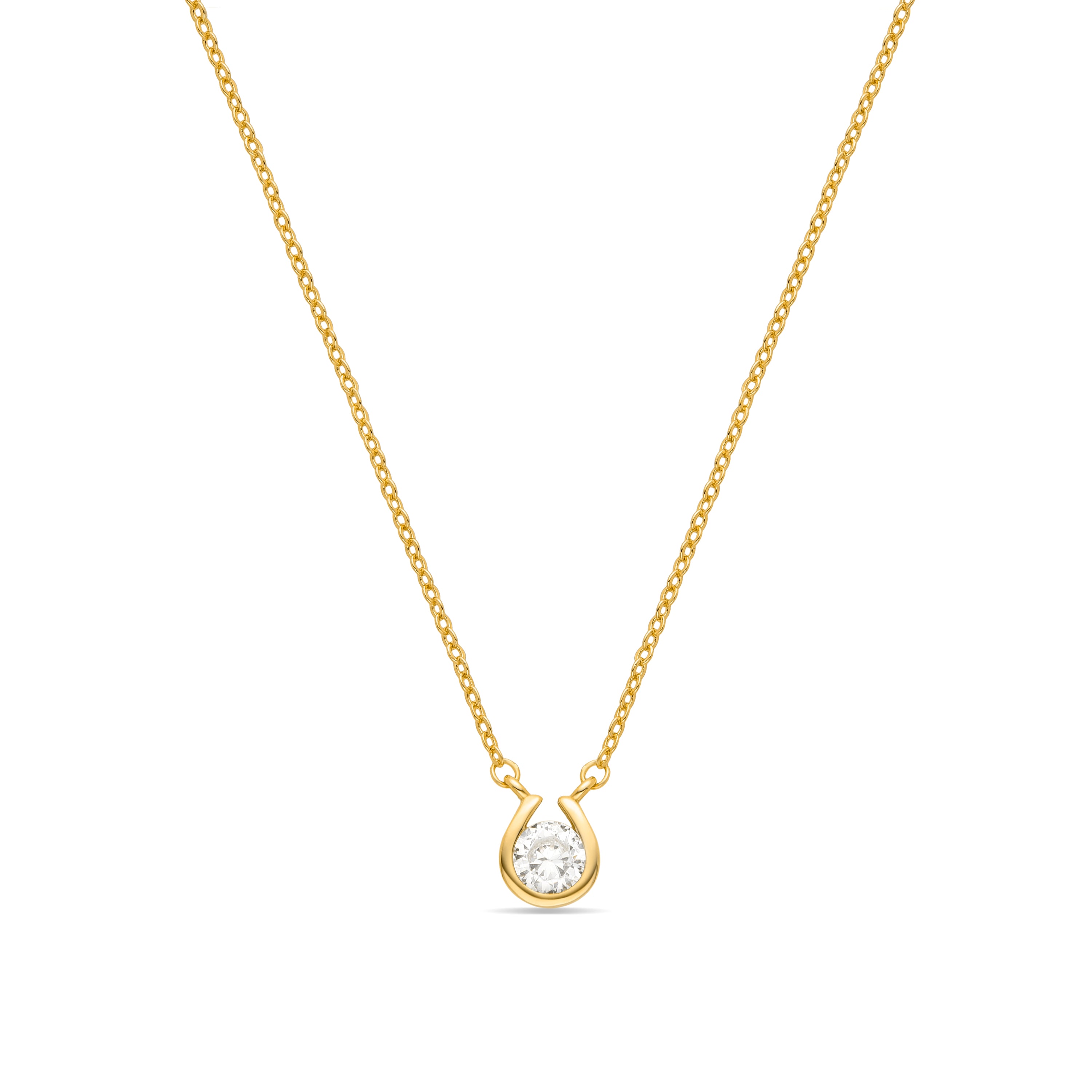 Halskette aus strahlendem Zirkon mit 18K Gelbgold-Finish - Ceol