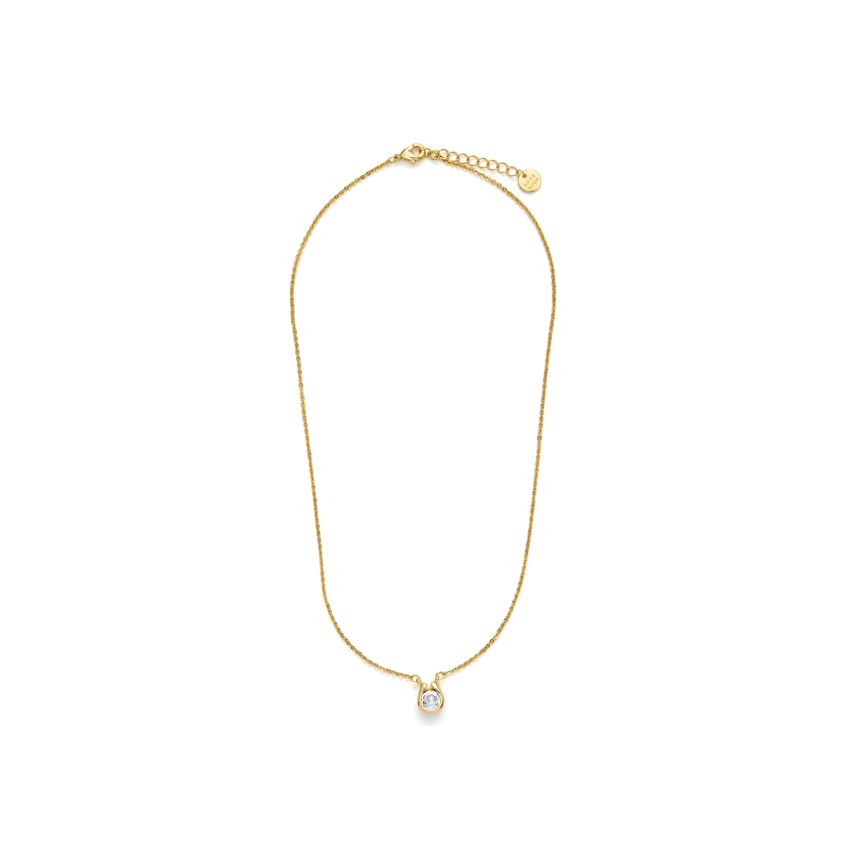 Collier en zircon brillant finition or jaune 18K - Ceol