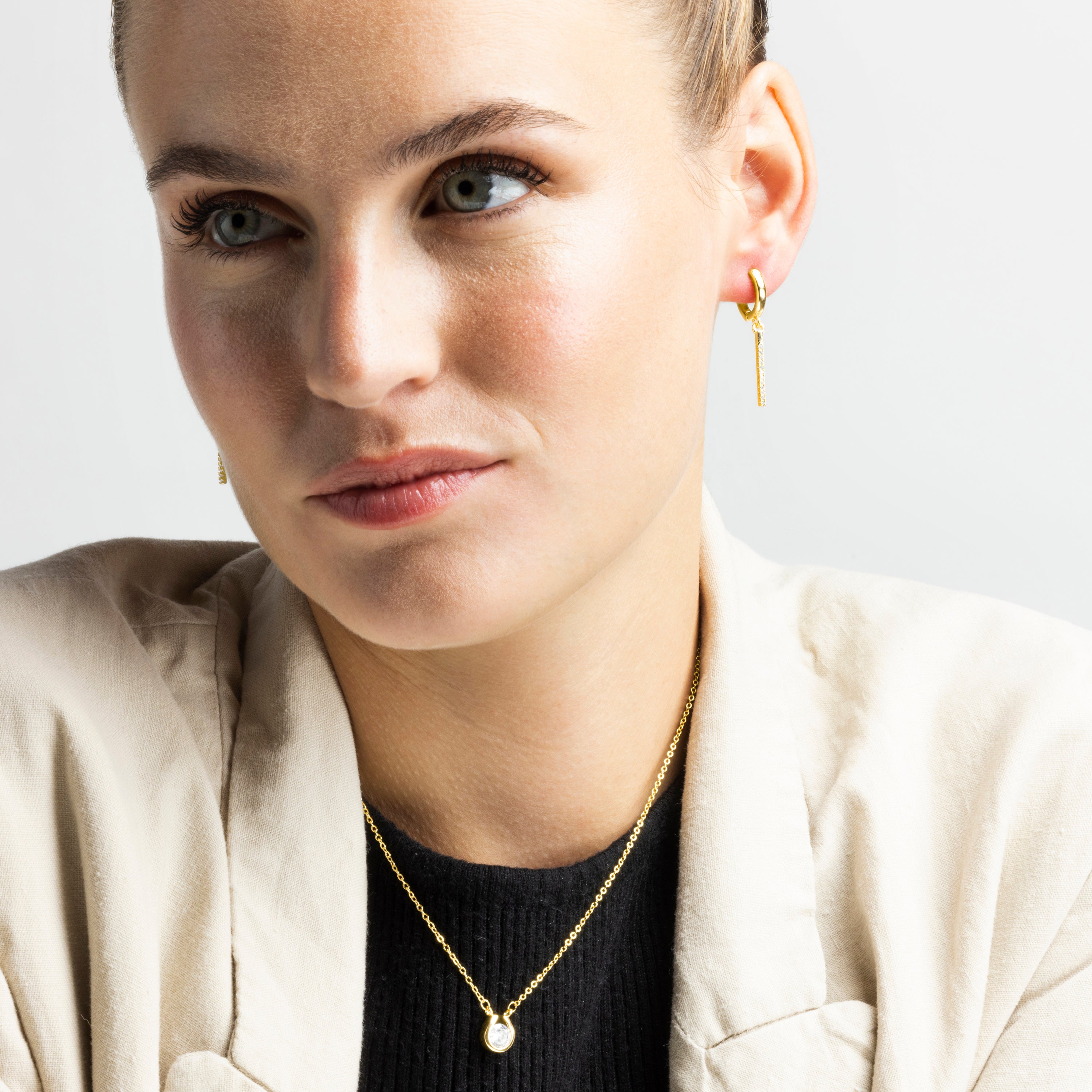 Halskette aus strahlendem Zirkon mit 18K Gelbgold-Finish - Ceol