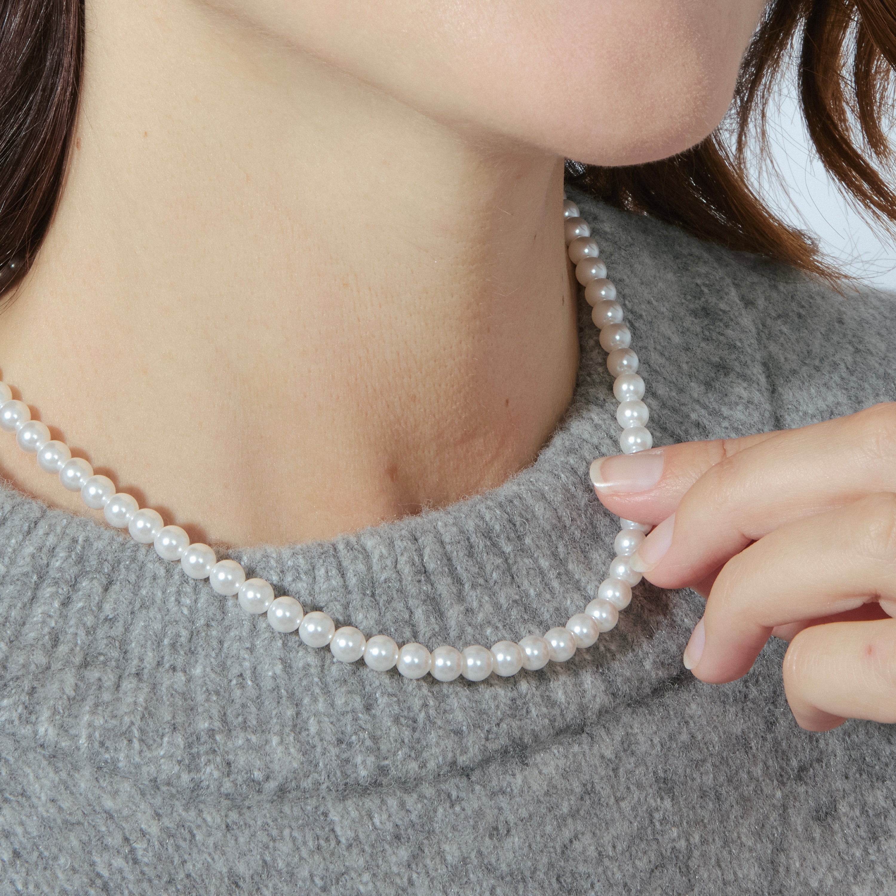 Collar con Perla Blanca acabado oro 18k - Jamel
