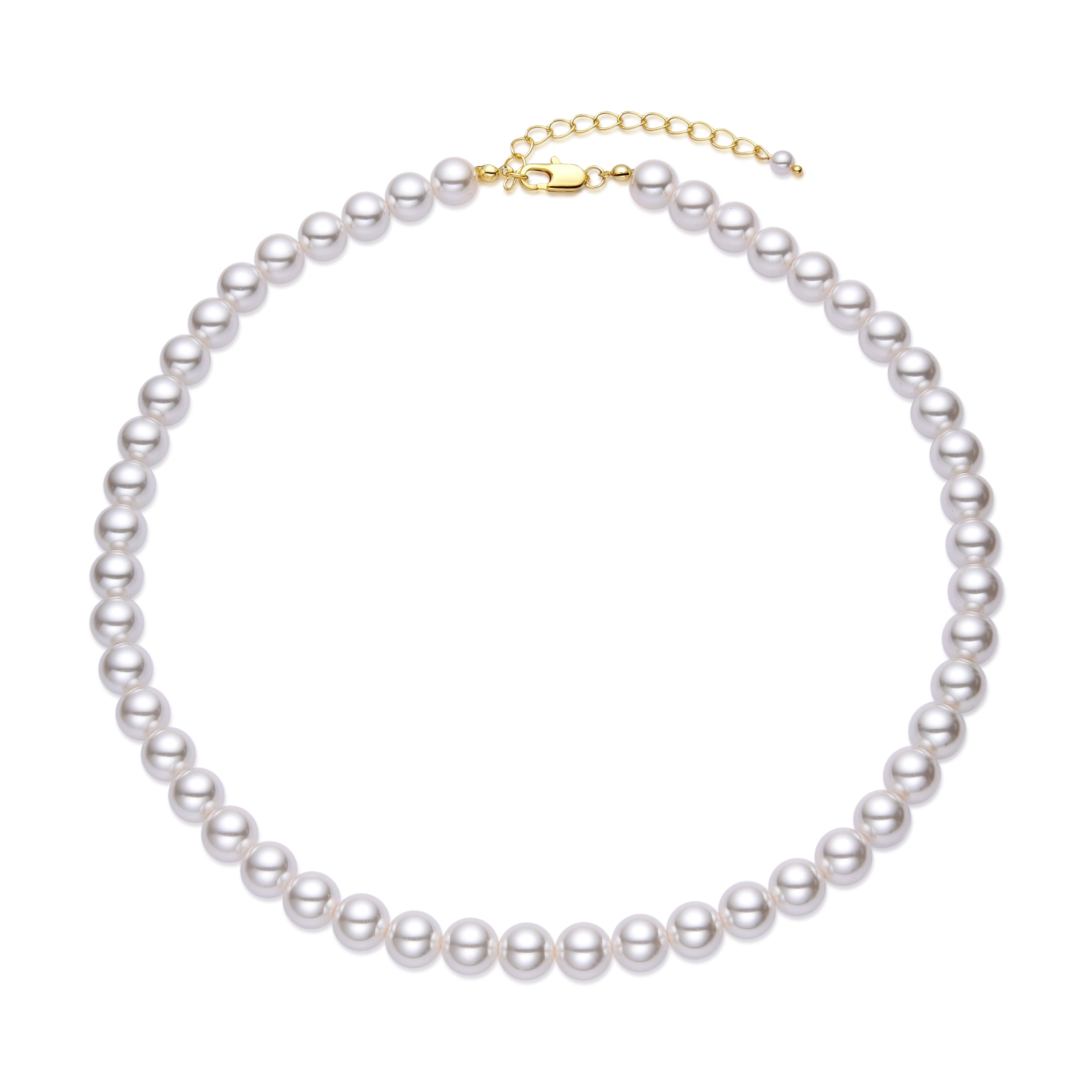 Halskette mit weißer Perle, 18k Gold-Finish - Jamel