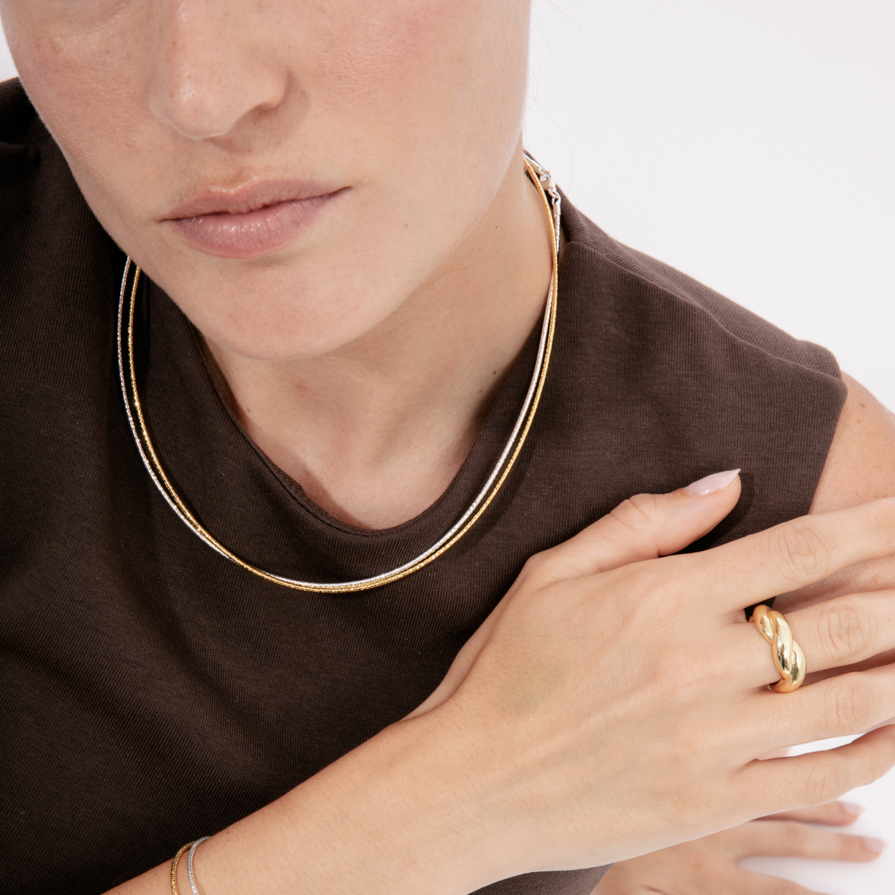 Halskette 46cm mit 18k Gelbgold-Finish - Nui