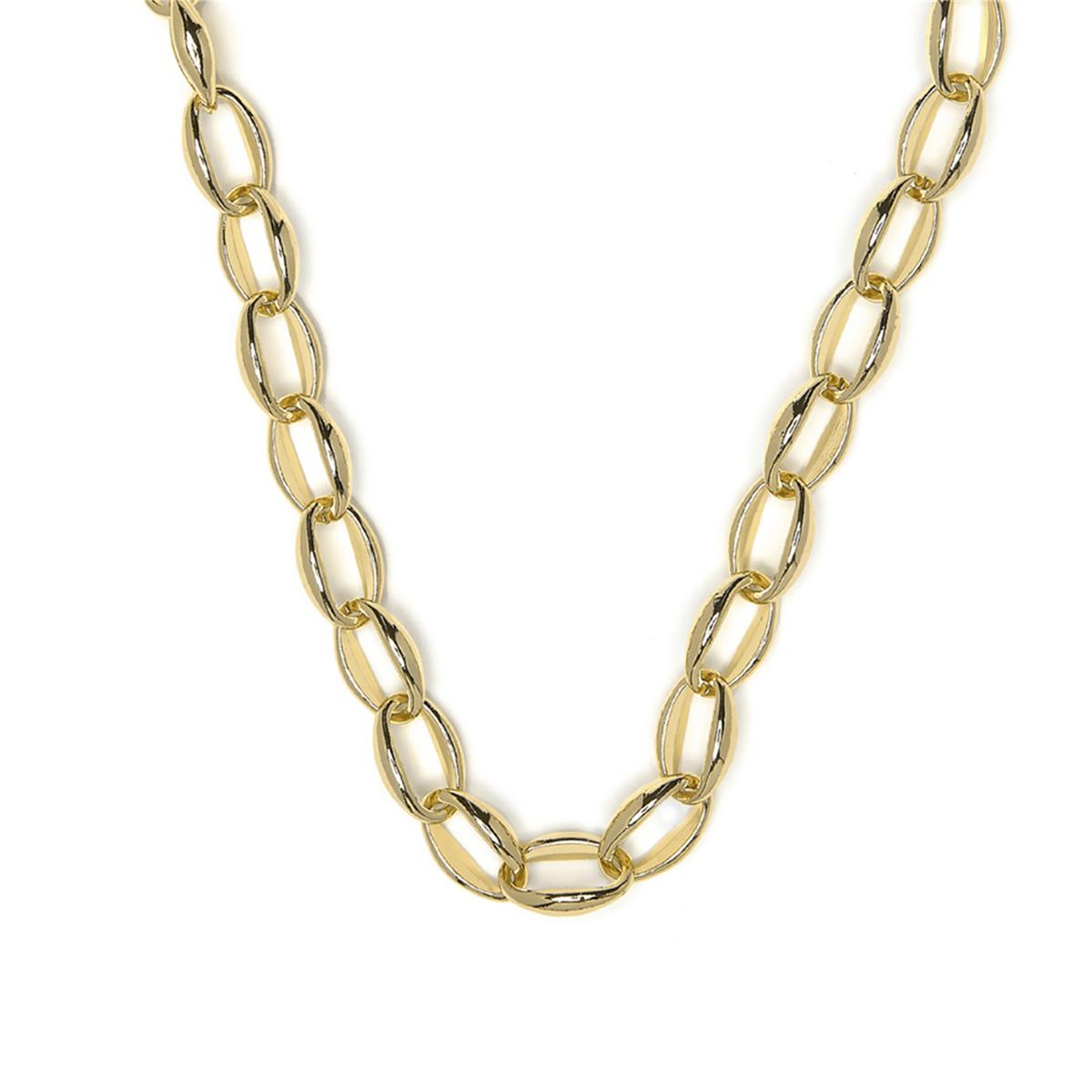 Collar de 42cm acabado en Oro Amarillo de 18k - Hande