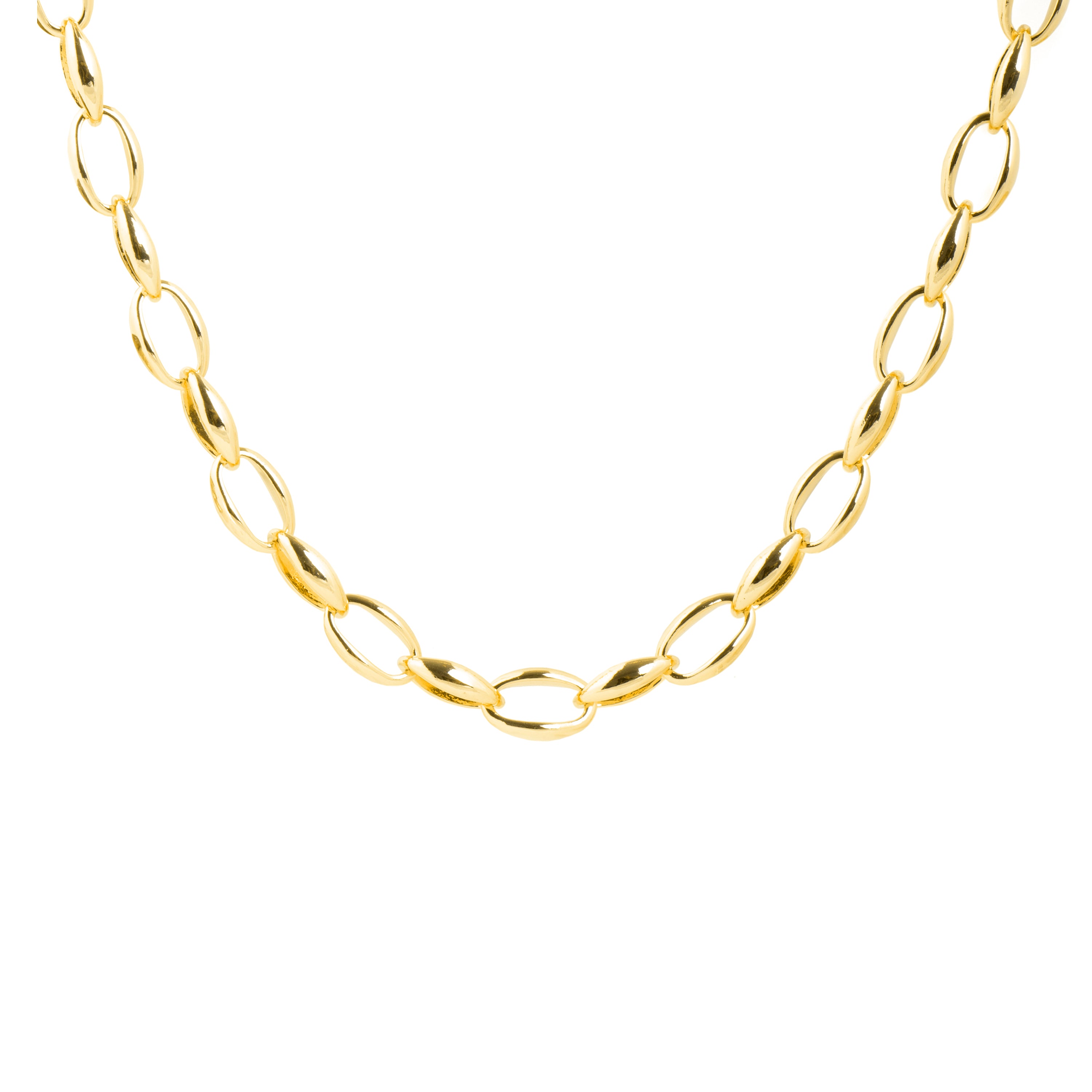 Halskette 42cm mit 18k Gelbgold-Finish - Hande