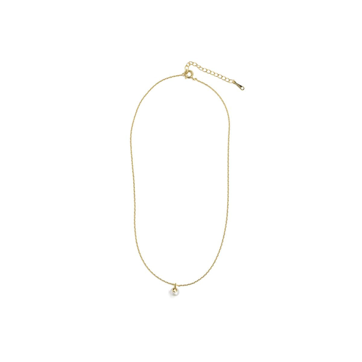 Collier en perle blanche avec finition en or jaune 18 carats - Talori
