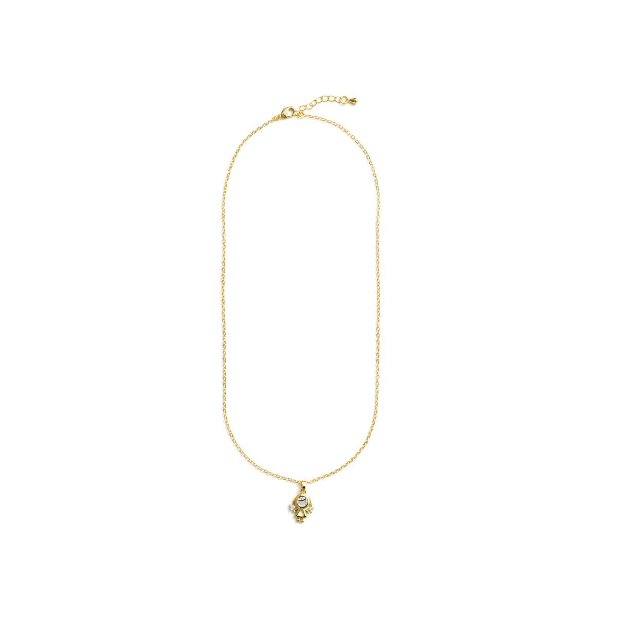 Halskette mit funkelndem Zirkonia, 18 Karat Gelbgold-Finish – Mädchen