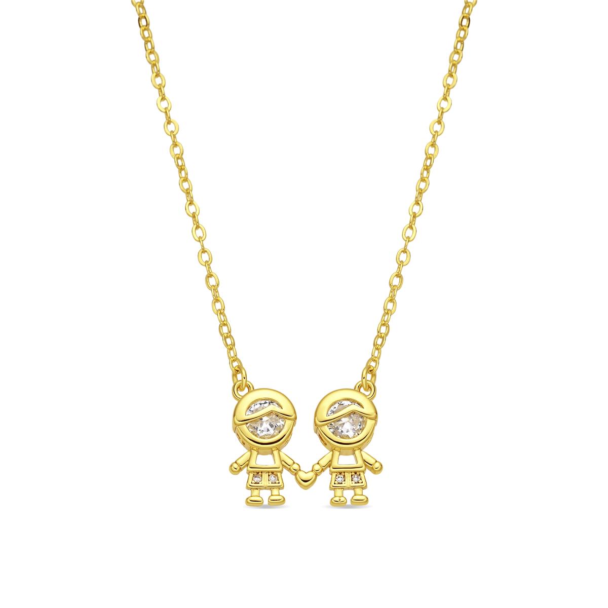 Collar de Circonita Brillante acabado en oro amarillo de 18k - Boys