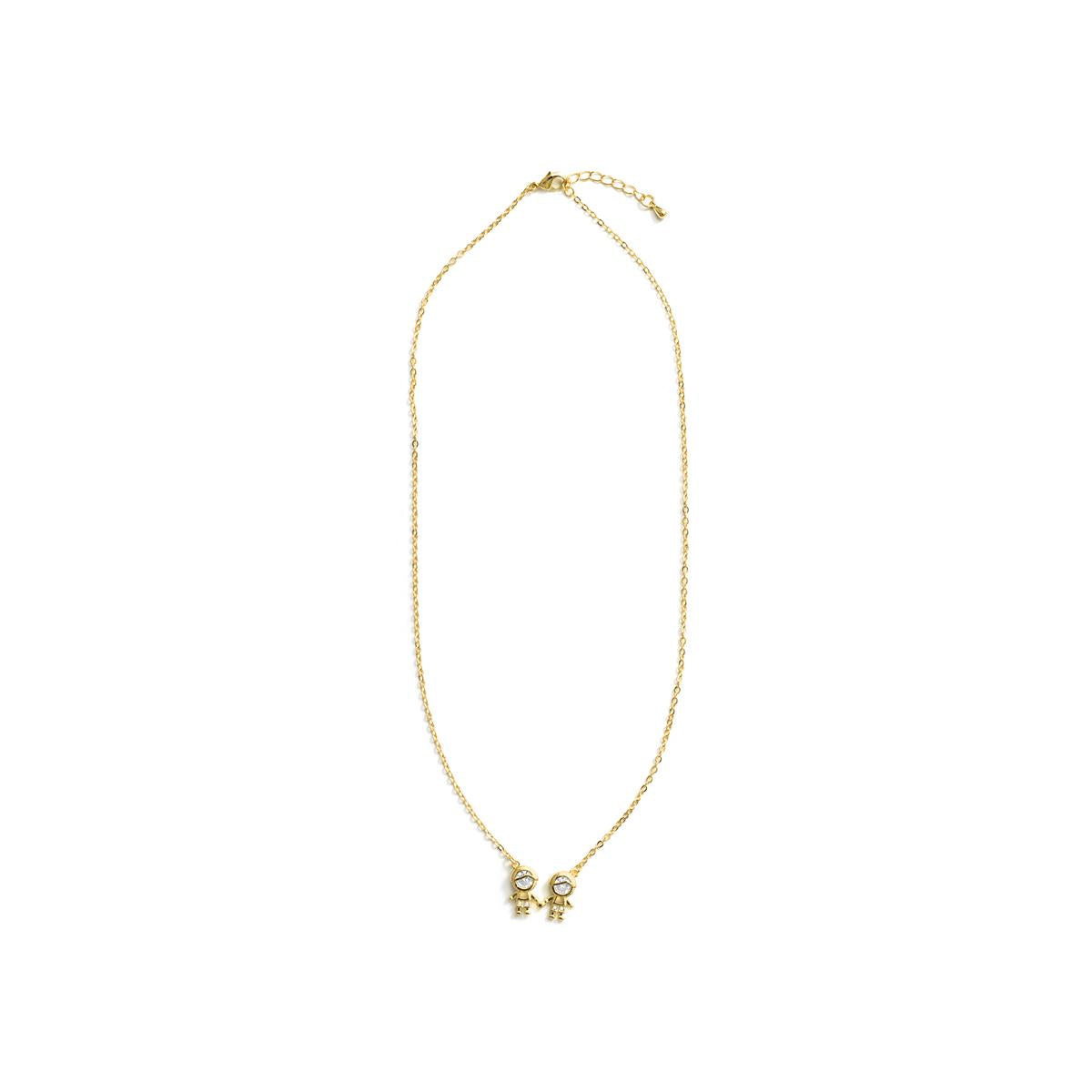 Bright Zircon Necklace finished in 18k Yellow Gold - Boys